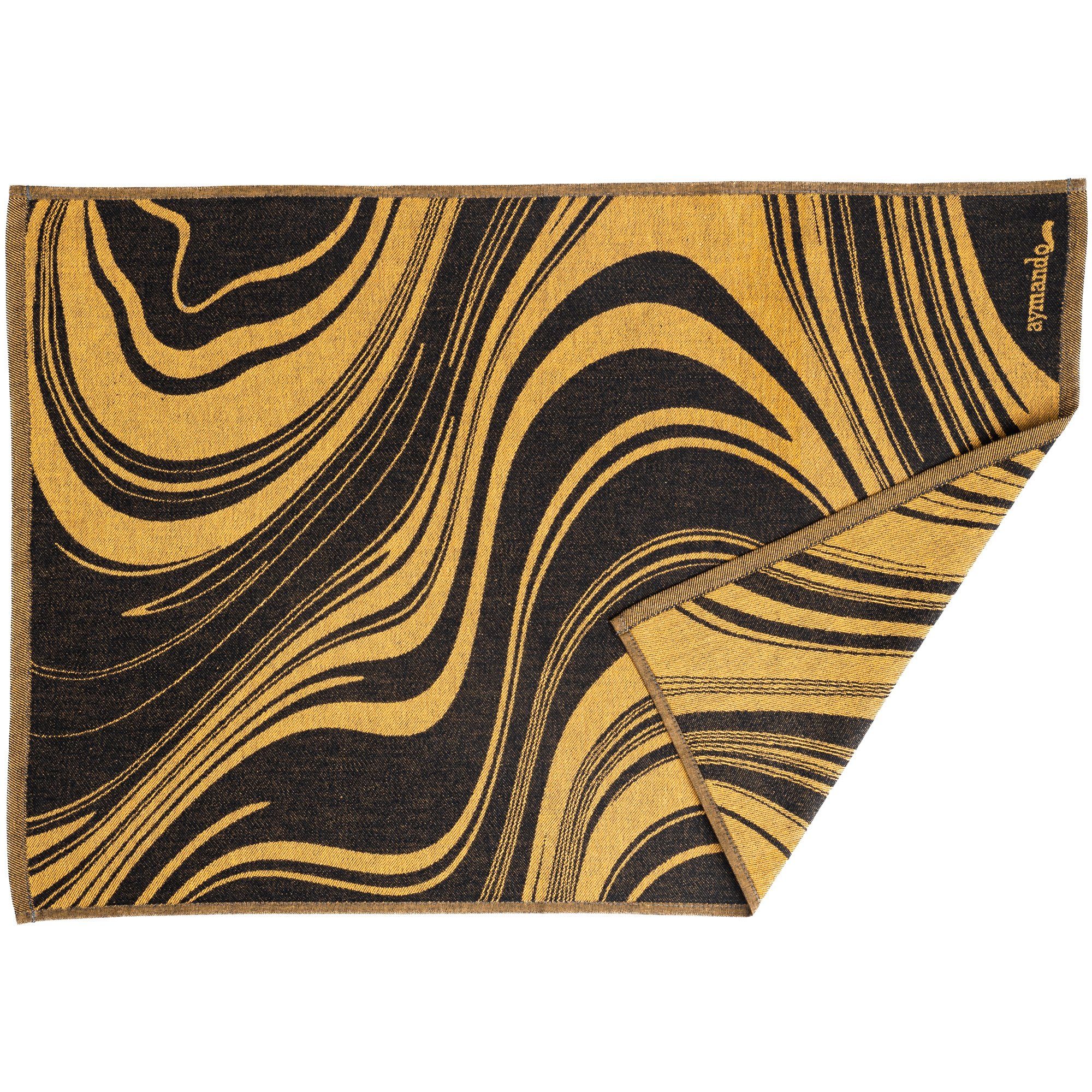 Curves, Black-Gold 3-tlg., (Set, Aymando Geschirrtuch 50x70 Baumwolle), cm Ägyptische