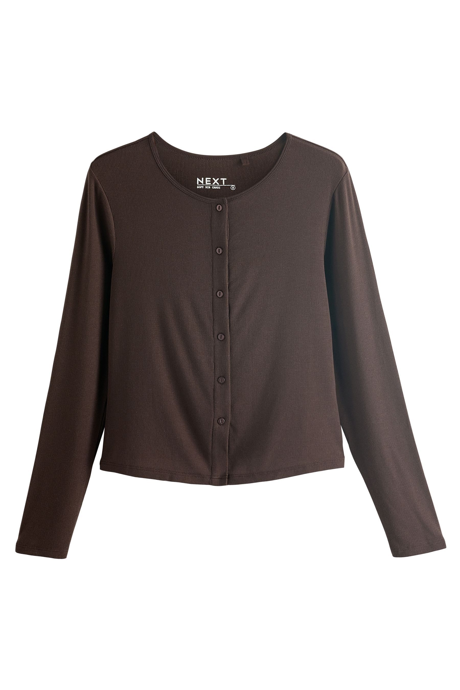 Next Strickjacke Gerippte geknöpfte Strickjacke mit langen Ärmeln (1-tlg) günstig online kaufen