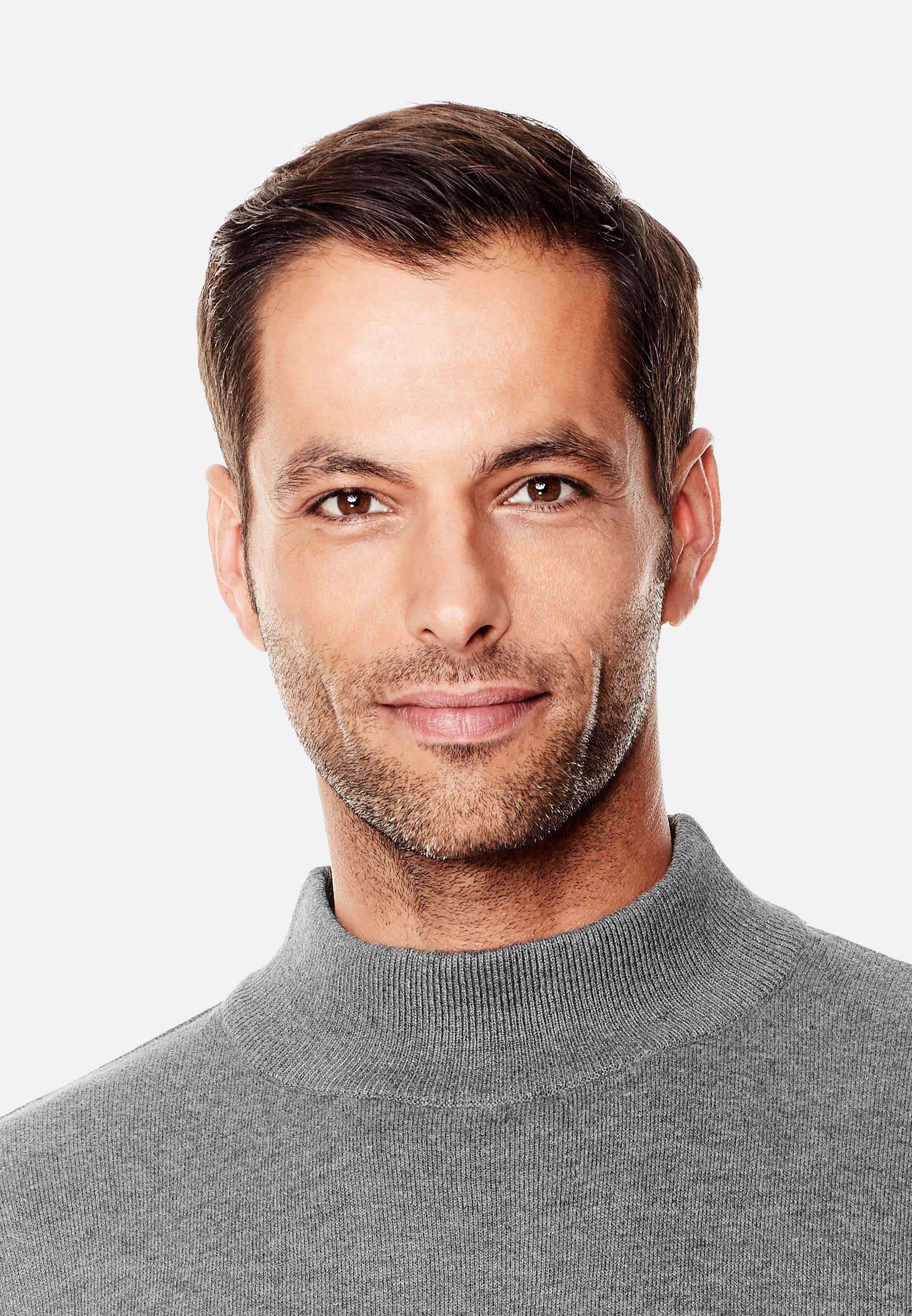 Vincenzo Boretti V-Ausschnitt-Pullover tailliert Stehkragen günstig online kaufen