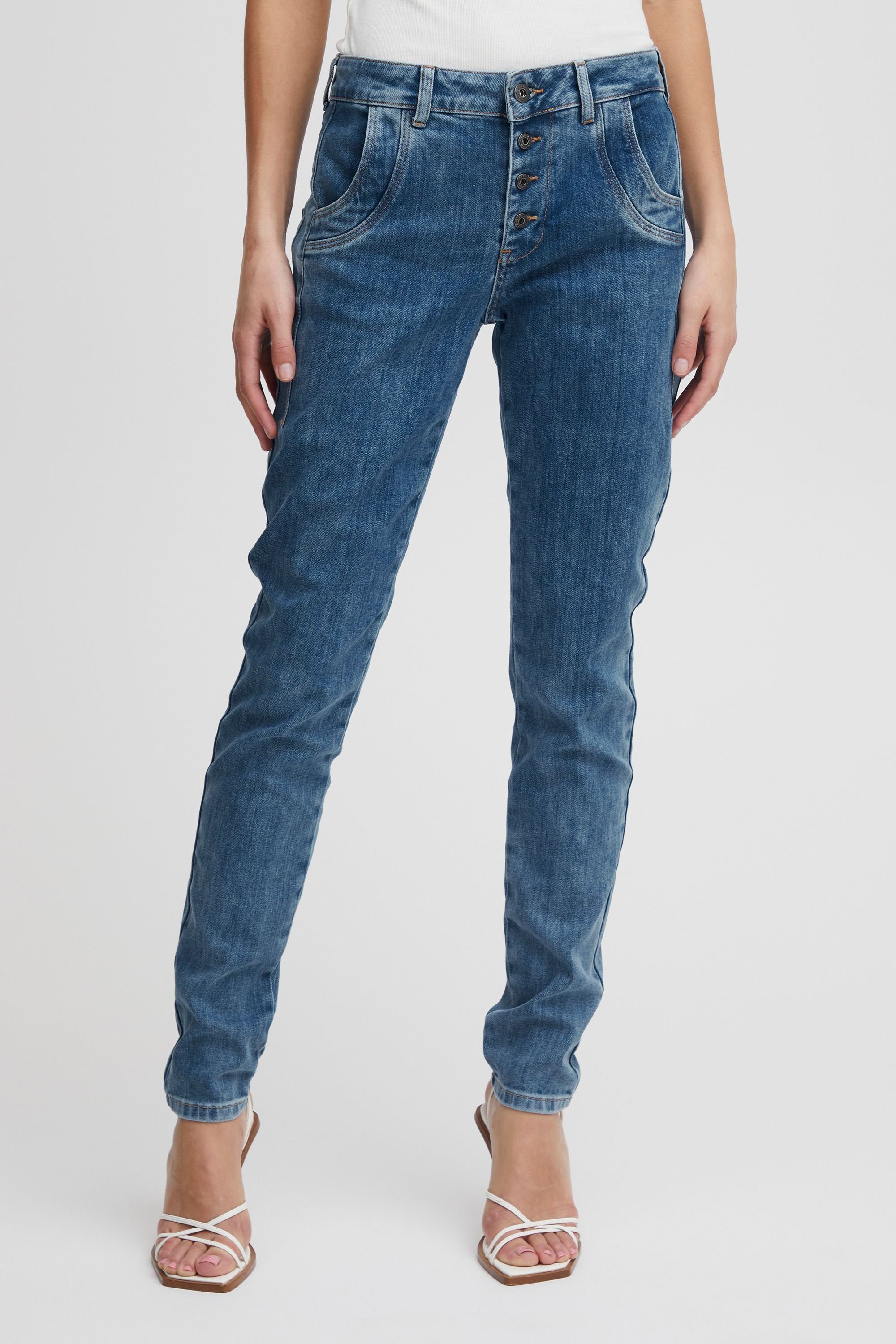 Jeans Loose Jeans Pulz PZMELINA Medium 5-Pocket-Jeans Skinny blue (200005) Leg denim