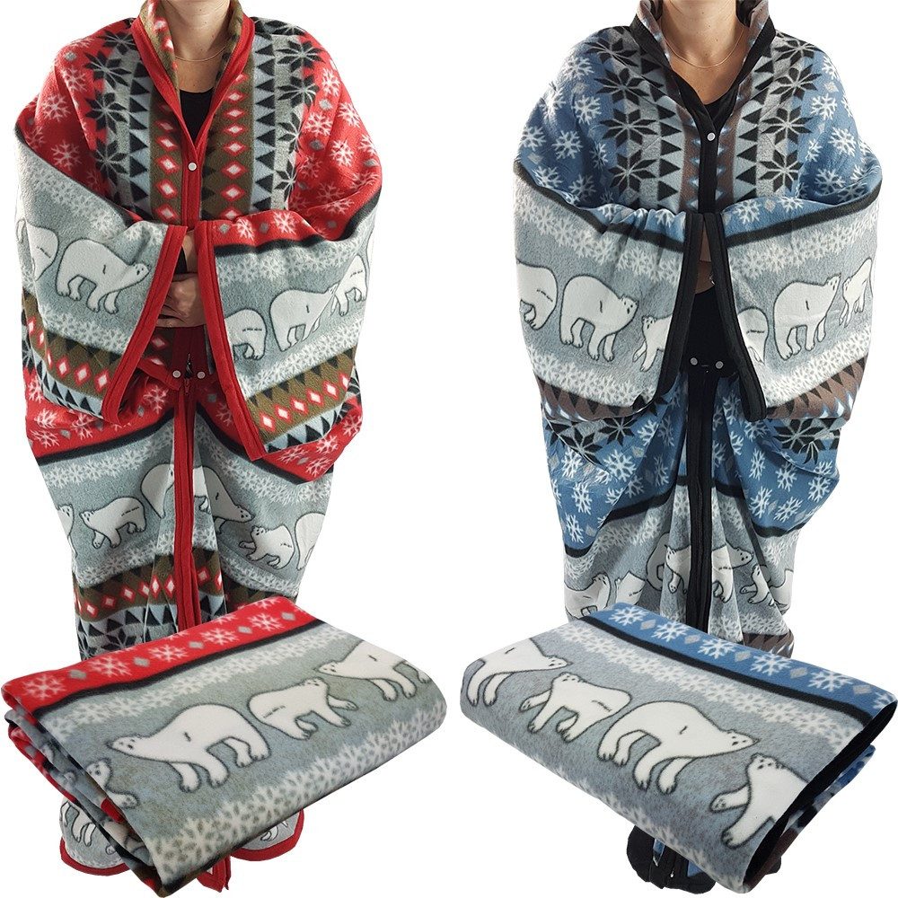 Wohndecke Waidmeister Kuscheldecke mit Ärmeln Eisbären 150x170 cm, Waidmeis günstig online kaufen