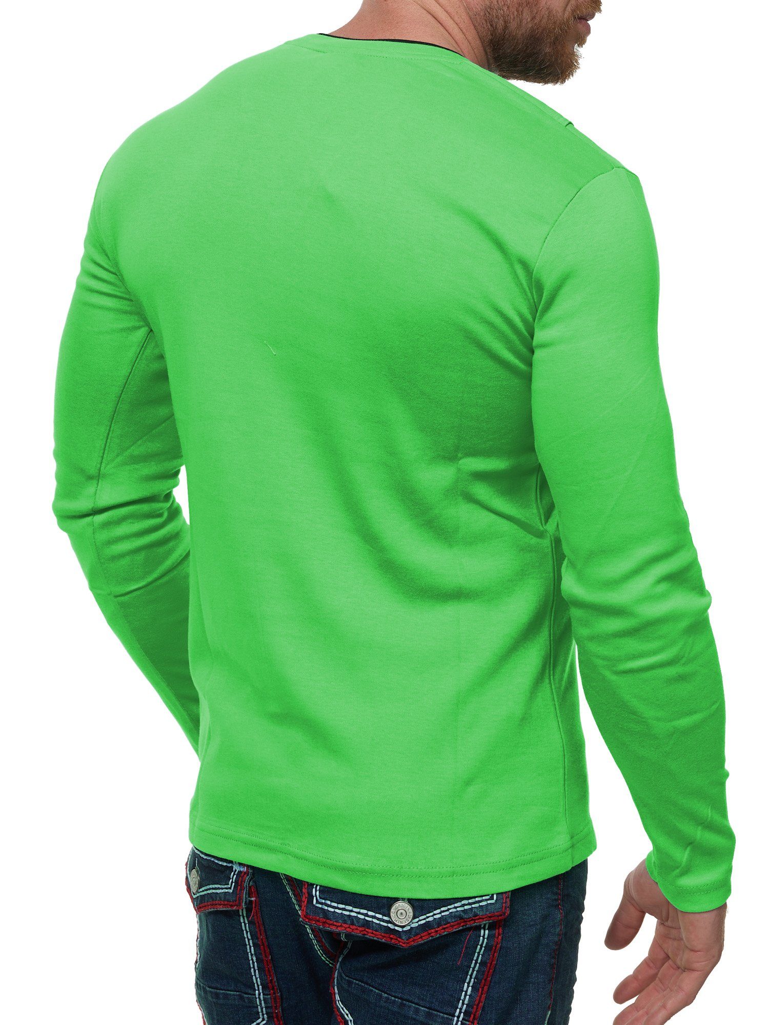 L.gonline Langarmshirt Herren Longshirt, Langarm T-Shirt, Frontprint, Royal günstig online kaufen