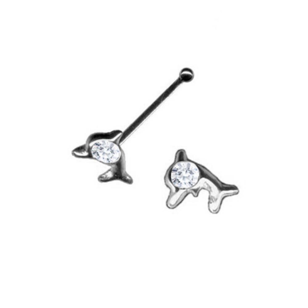 Order & Smile Schmuck Nasenpiercing Nasenpiercing: Nasenstecker Piercing Delfin Delphin 925 Silber
