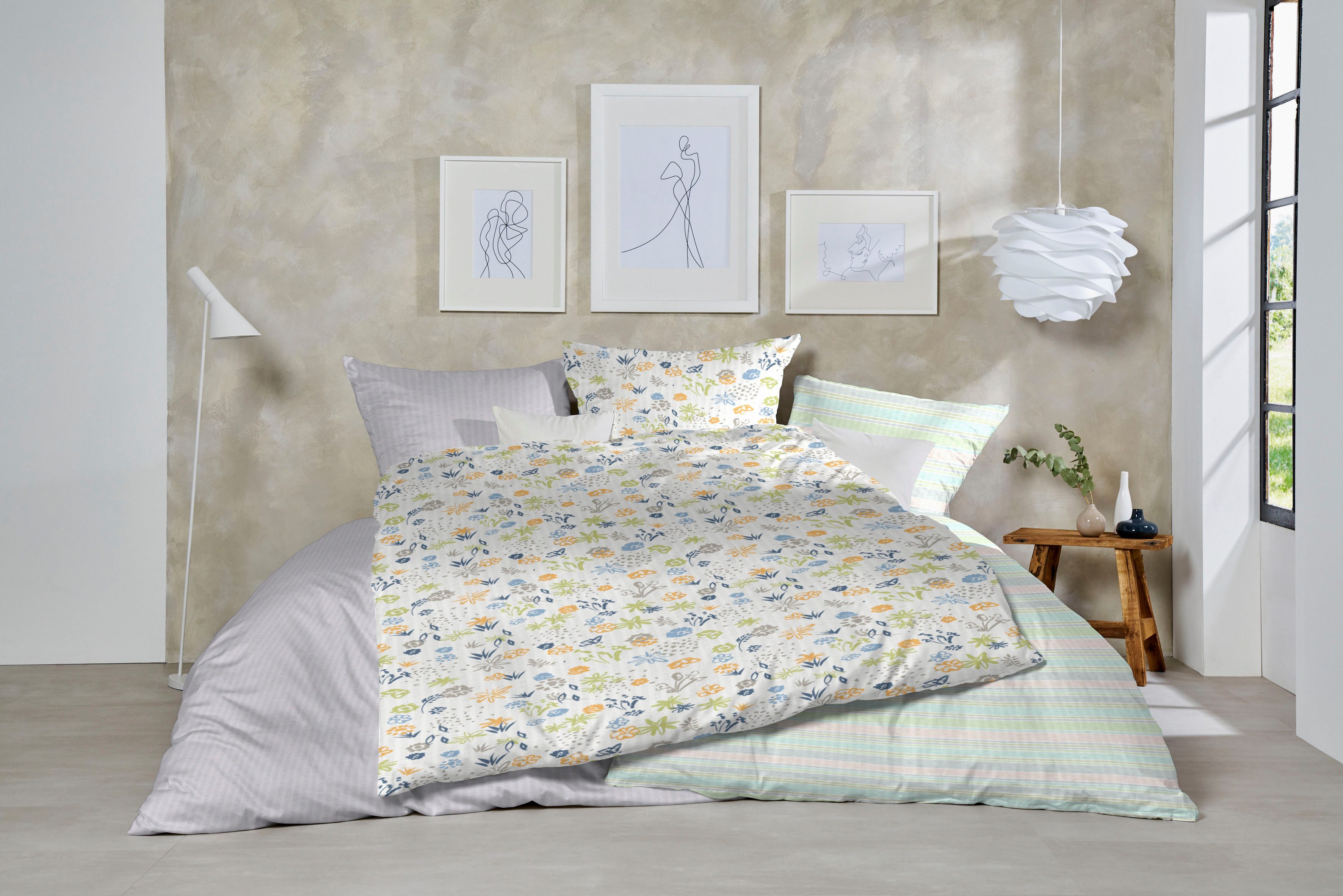 Primera Bettwäsche Primera Soft-Seersucker-Bettwäsche Blümchen, Seersucker, günstig online kaufen