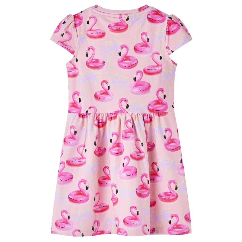 vidaXL A-Linien-Kleid Kinderkleid mit 140 Flamingo-Schwimmringen Hellrosa