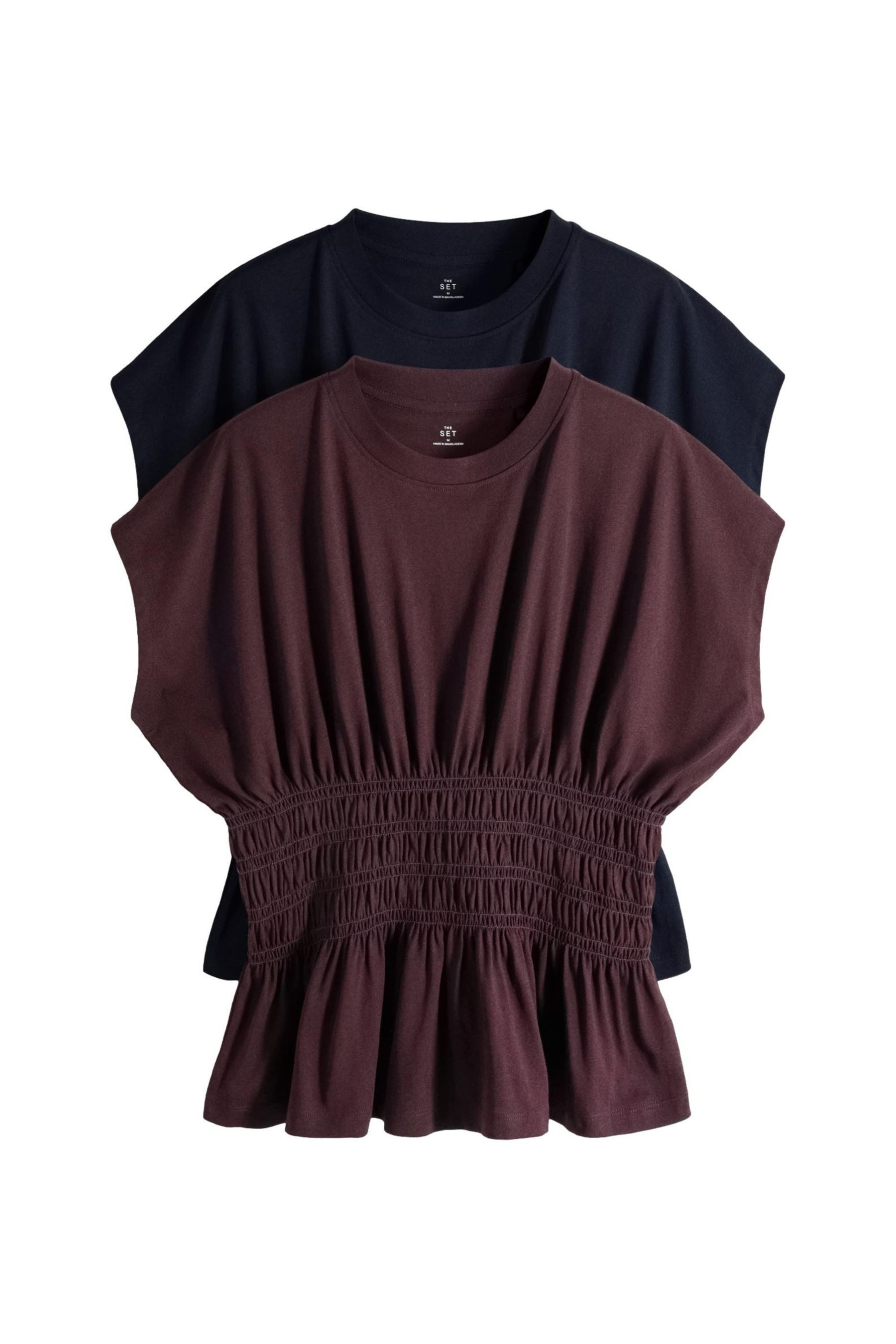 T-Shirt The Set T-Shirts mit Raffungen, 2er-Pack