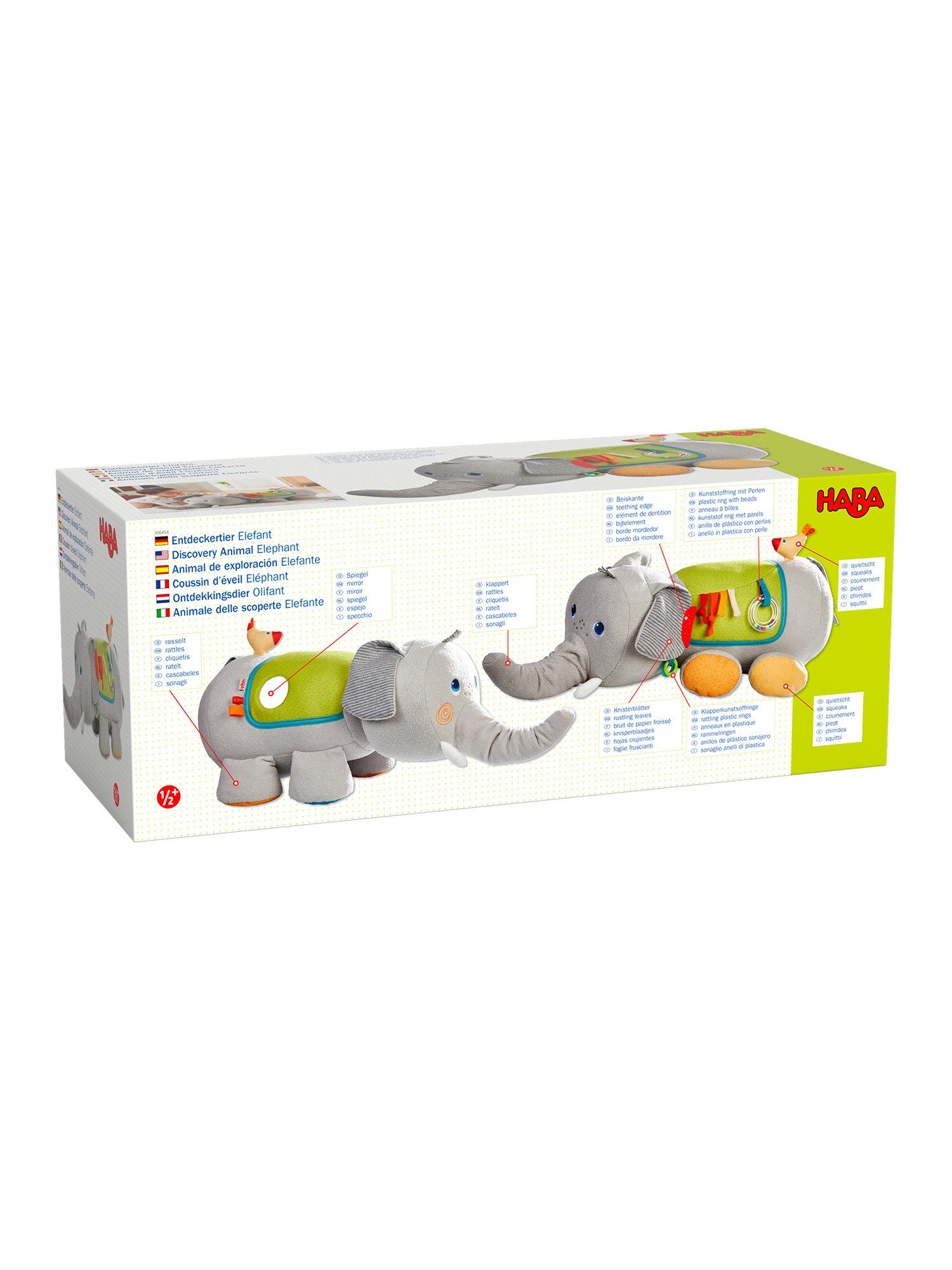 Haba Stoffpuppe Entdeckertier Elefant, unisex neutral