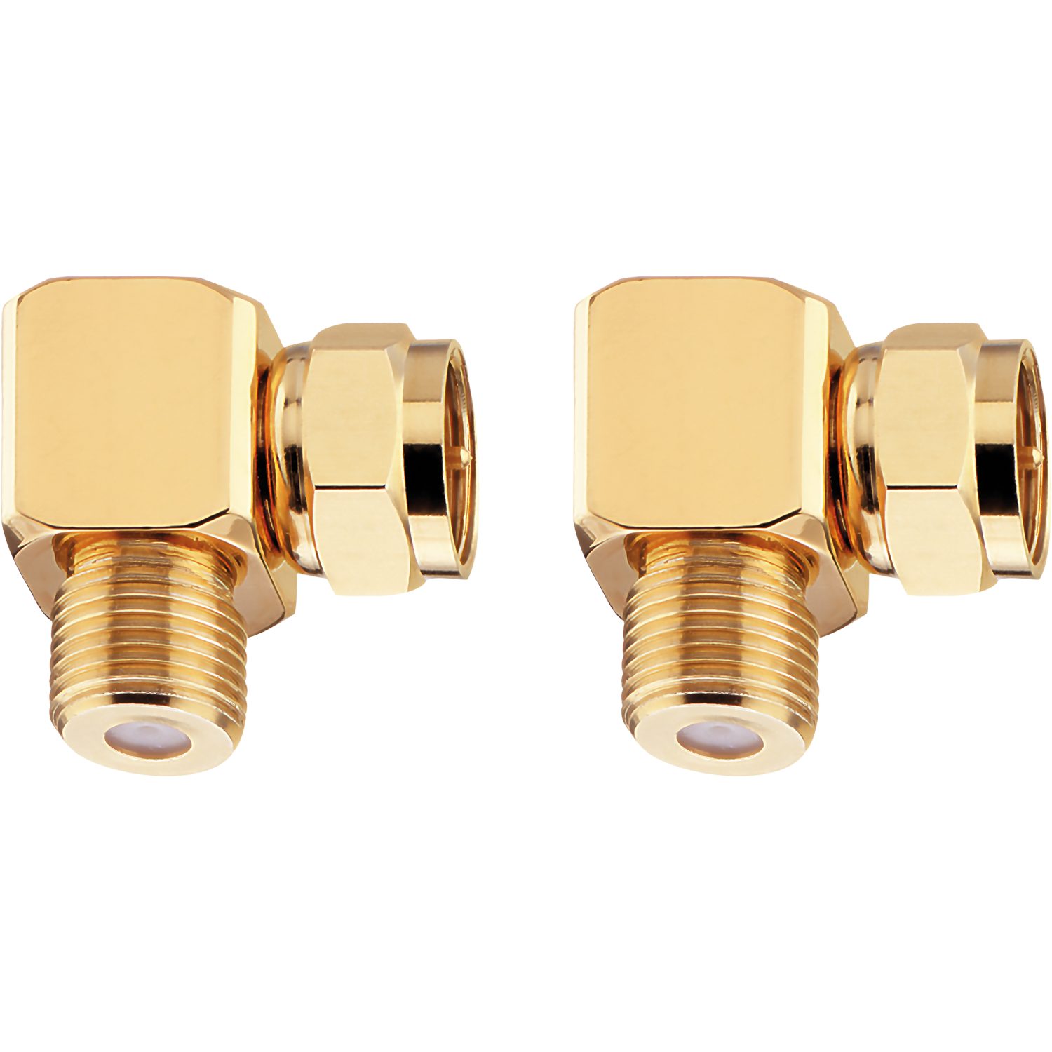 OEHLBACH Antenna F-AD 90 Winkeladapter F-Stecker 2 Stück Audio- & Video-Adapter Antennen F-Stecker 90° zu Antenne F-Buchse, Vollmetall, Perfekte Kontaktsicherheit