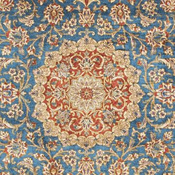 Orientteppich Perser - Ghom - 117 x 80 cm - türkis, morgenland, rechteckig, Höhe: 10 mm, Wohnzimmer, Handgeknüpft, Einzelstück mit Zertifikat