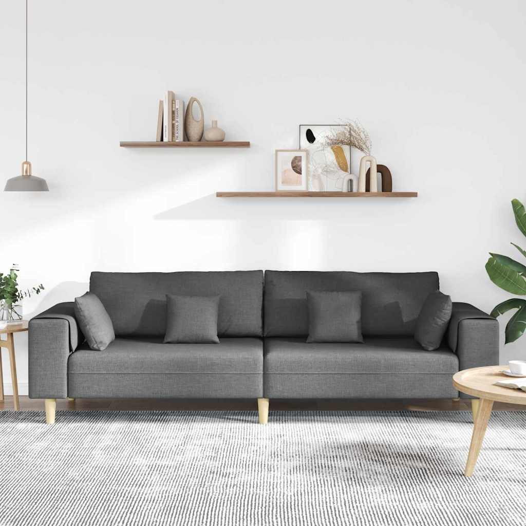 vidaXL Sofa Stoffsofa mit Kissen Dunkelgrau günstig online kaufen