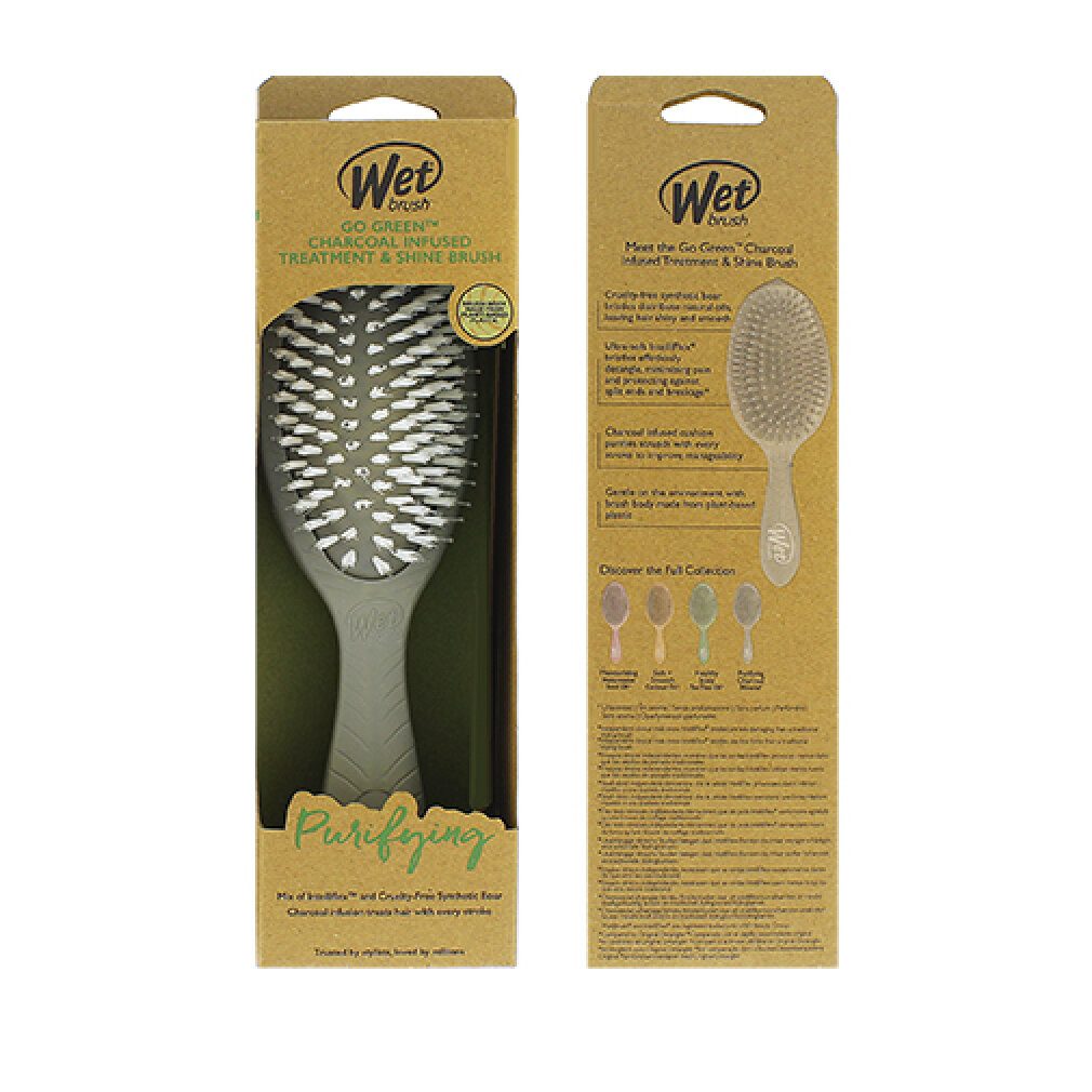 The Wet Brush Haarbürste Wet Brush Go Green Treatment & Shine Brush Haarbürste Holzkohle