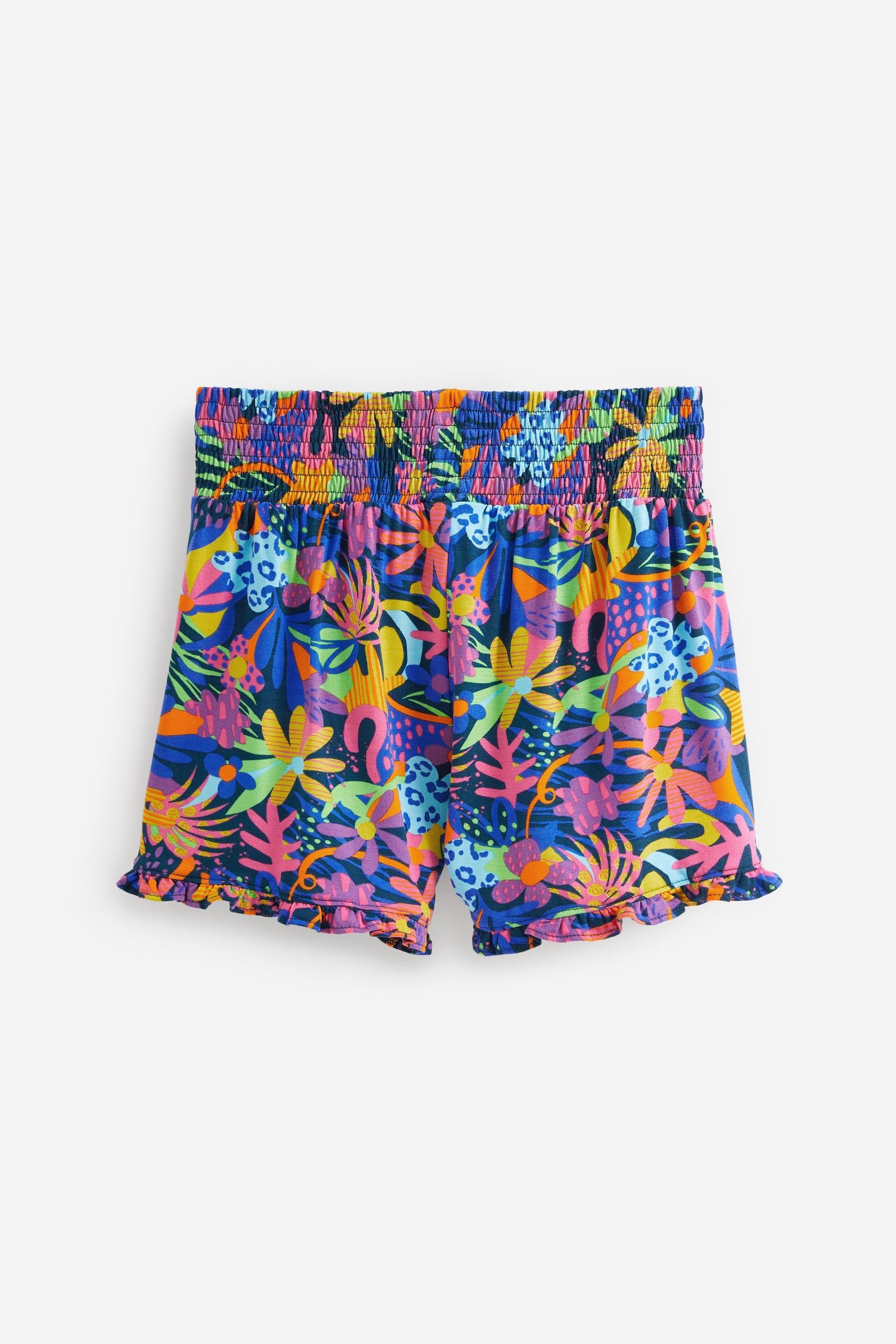 Bright Shorts Next Rockoptik (1-tlg) Tropical Pink/Blue Sweatshorts Extraweiche in Print