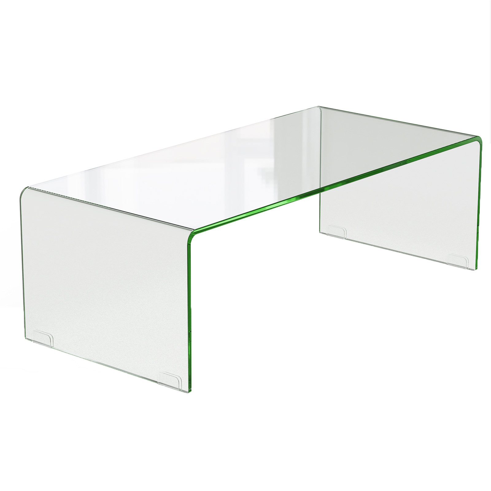 COSTWAY Couchtisch, aus gehärtetem Glas, Glastisch U-förmig, 108x50x35cm günstig online kaufen