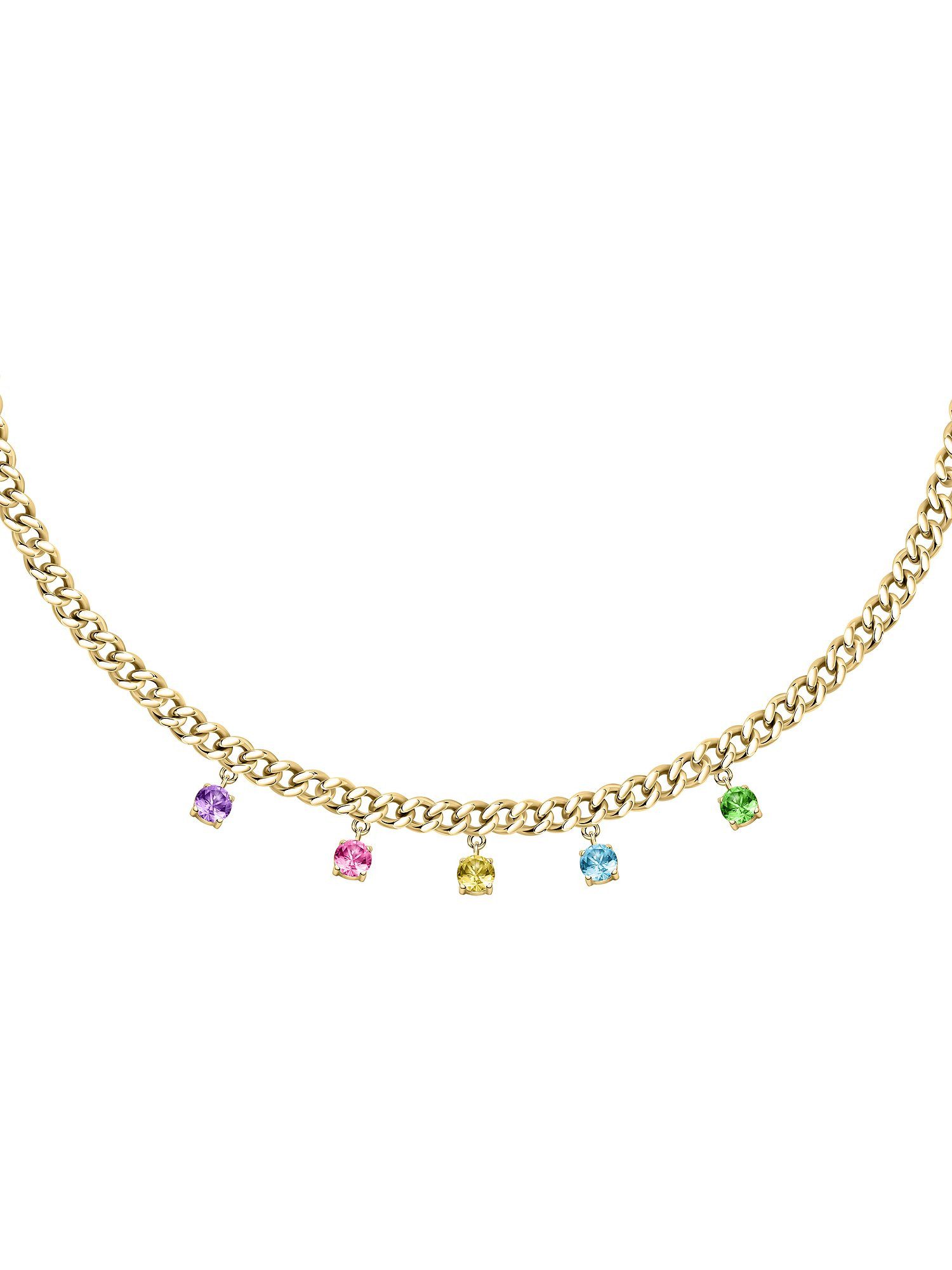 Edelstahlkette FAVS Damen-Kette Edelstahl 5 Zirkonia