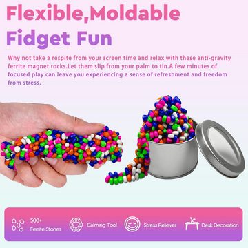 Fivejoy Magnetspielbausteine Ferrit-Knete, bunt, 500 schwache magnetische Ferritsteine, (befriedigende Magnetfelsen, Schreibtischspielzeug für Büro und Fidget-Spielzeug für Erwachsene)