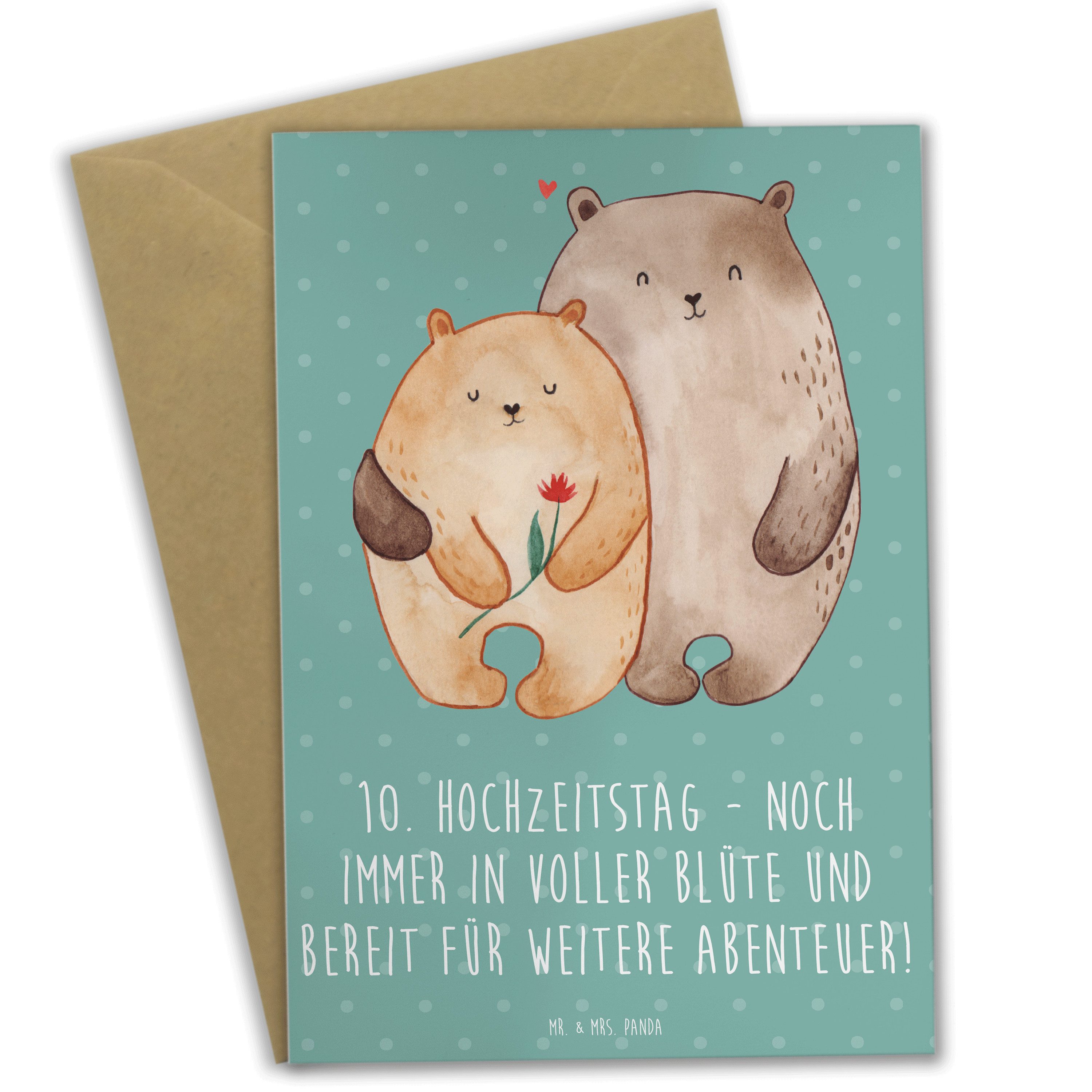Grußkarte 10. Hochzeitstag Rosenhochzeit - Meeresbrise - Geschenk, Hochzeitsjub