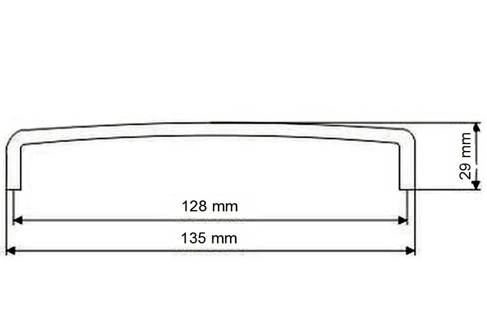 livingpoint24 Möbelgriff Möbelgriff BA 128mm Griffe Küche abgerundet Küchengriff Edelstahloptik (1-St., 18), Modern – Bild 4 von 4