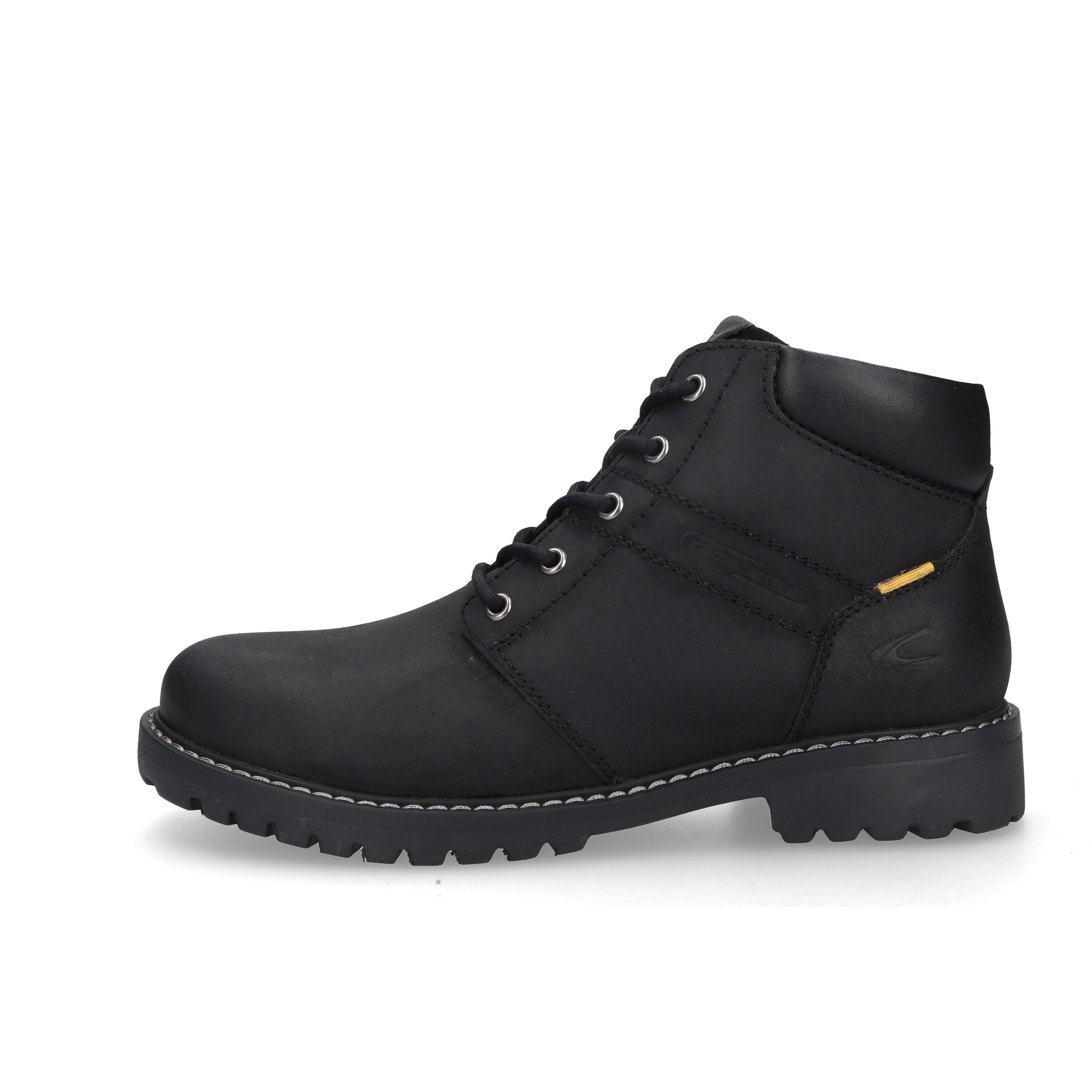 camel active Boots crazy horse/split SCHWARZ Schnürboots