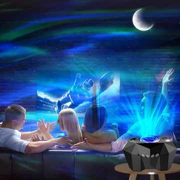 Retoo LED-Sternenhimmel Nachtlicht LED Sternenhimmel Lampe Projektor Bluetooth Galaxy Musik, 8 LED Farben Licht zur Wahl, Eine Fernbedienung, Dimmfunktion