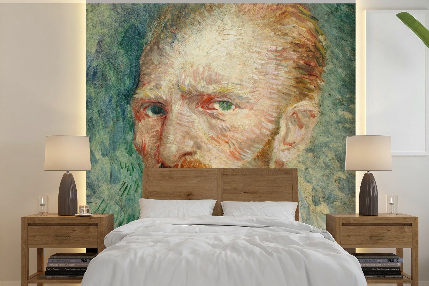 MuchoWow Fototapete Selbstporträt - Vincent van Gogh, Matt, bedruckt, (4 St), Vliestapete für Wohnzimmer Schlafzimmer Küche, Fototapete