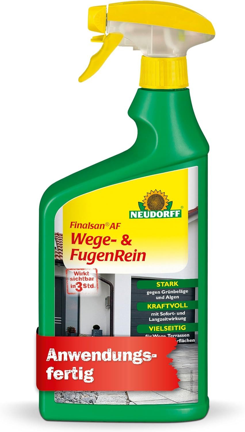 Neudorff Unkrautbekämpfungsmittel Finalsan AF Wege- und FugenRein 1 Liter, 1000 ml, 1 St., Gegen Algen & Grünbeläge auf Wegen, Terrassen und Mauern, Gebrauchsfertige Sprühlösung für verschiedene Außenflächen, Gebrauchsfertige Sprühlösung gegen Algen & Grünbeläge