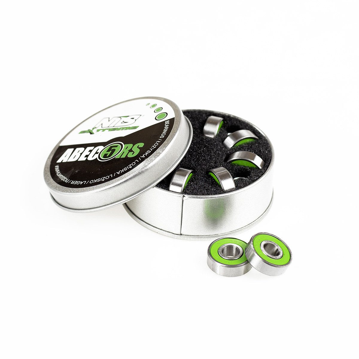 NILS EXTREME Kugellager ABEC-5 RS Grün Lager 8 Stück für Inliner Skateboards Scooter