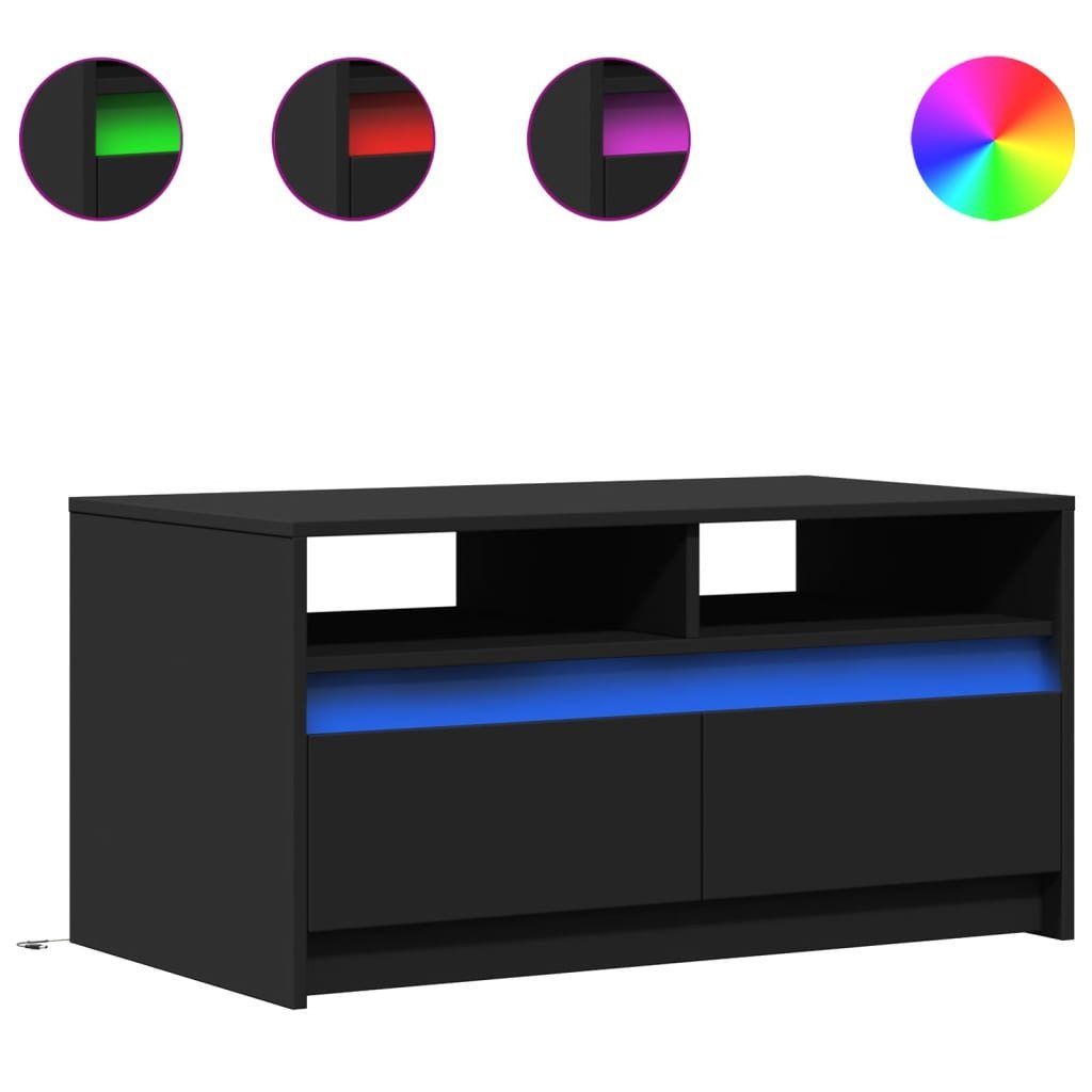 vidaXL Couchtisch LED-Couchtisch Schwarz Holzwerkstoff (1-St) günstig online kaufen