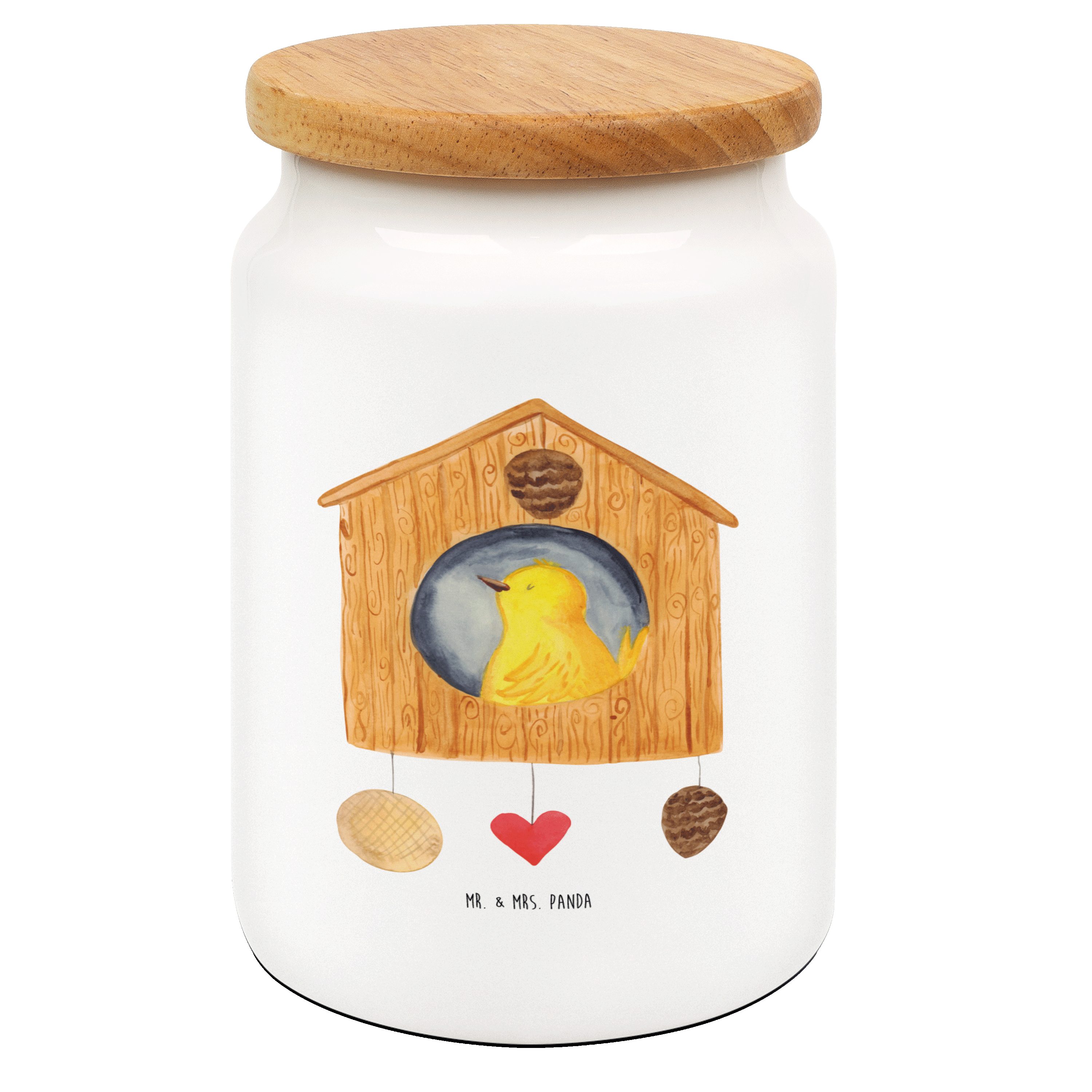 Mr. & Mrs. Panda Vorratsdose Vogelhaus Weiß Geschenk, Vorratsdose
