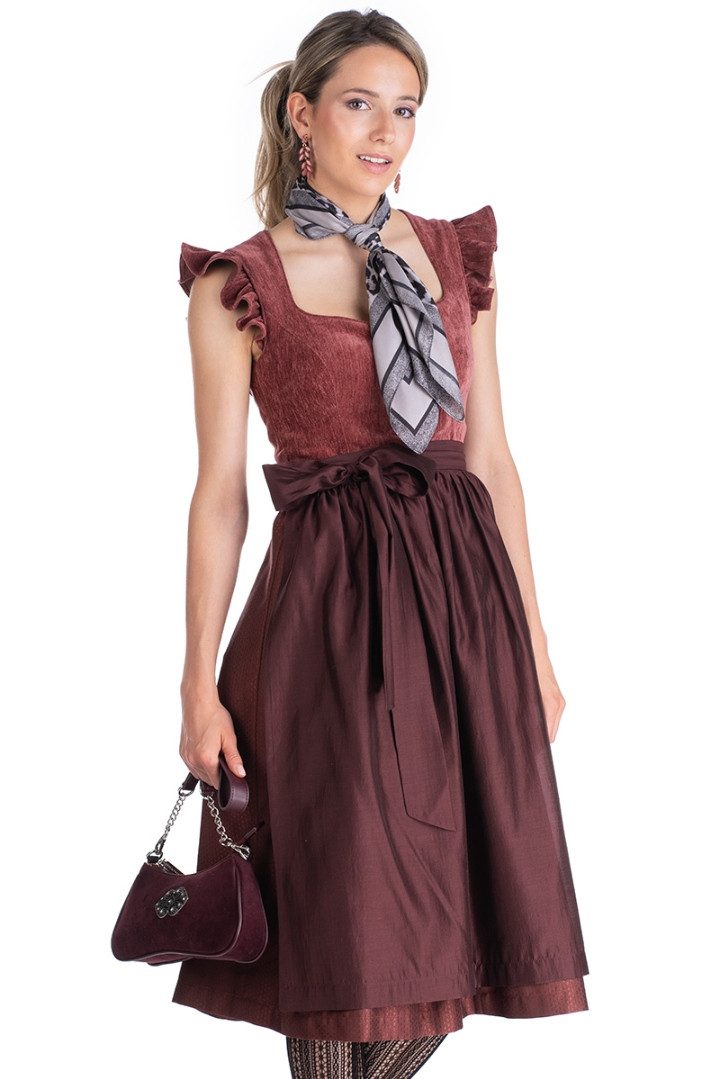 MarJo Dirndl Samt Dirndl 2tlg. - HOCHWINKEL - kastanienrot – Bild 2 von 5