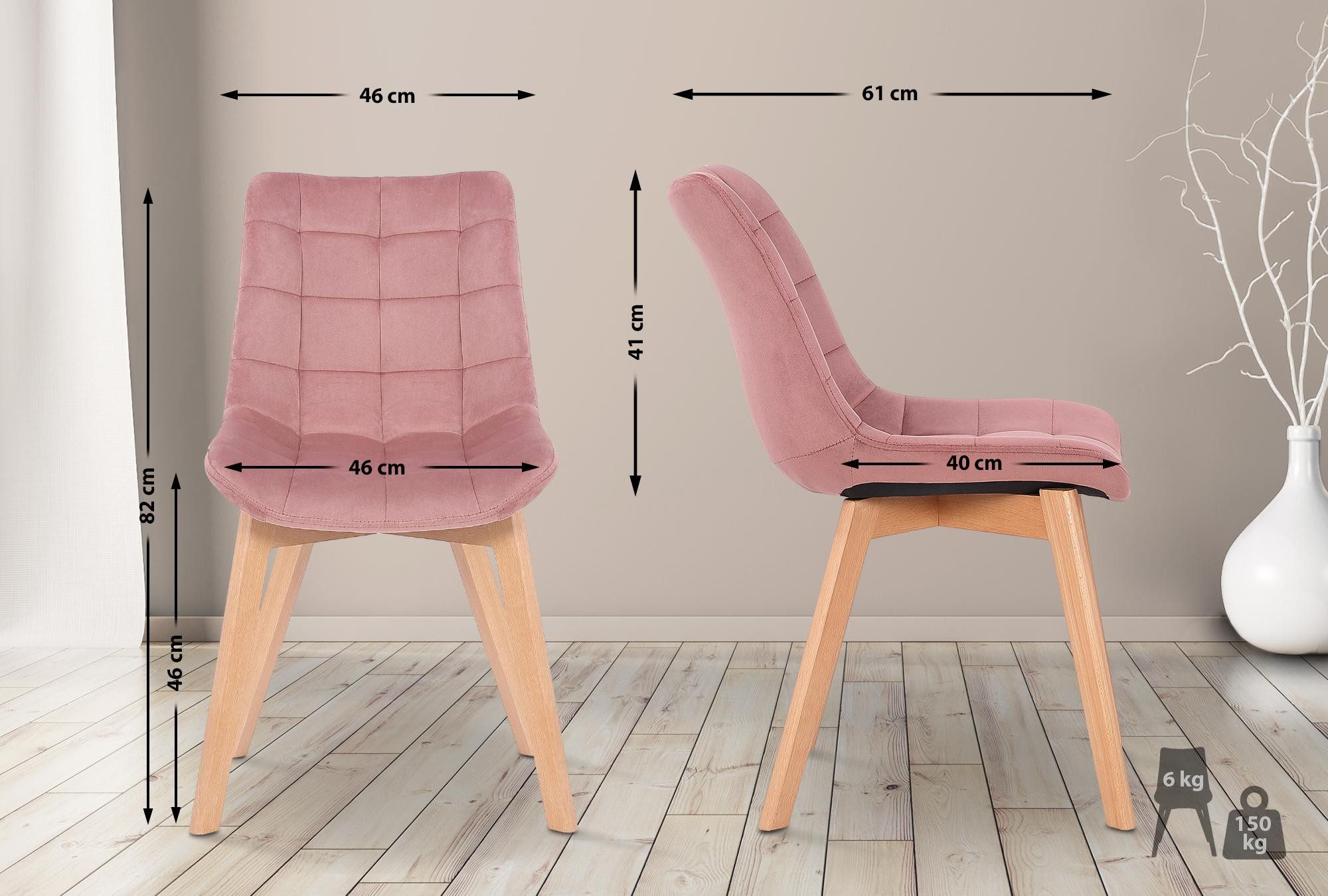 CLP Esszimmerstuhl Passaic Samt (2er Set), günstig online kaufen