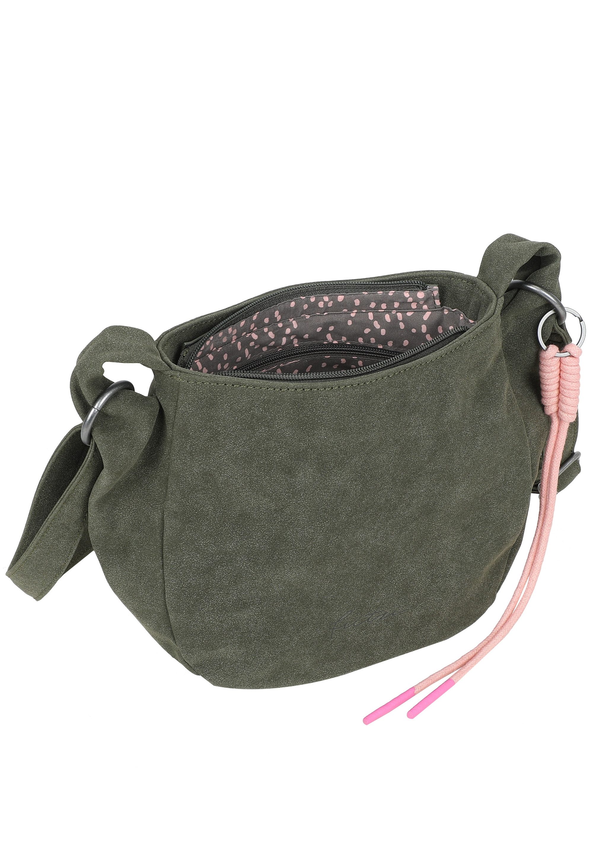Fritzi aus Preußen Schultertasche Sue02 Suede Jacky Soft Dark Anthra, mit modischer Kordelschnur