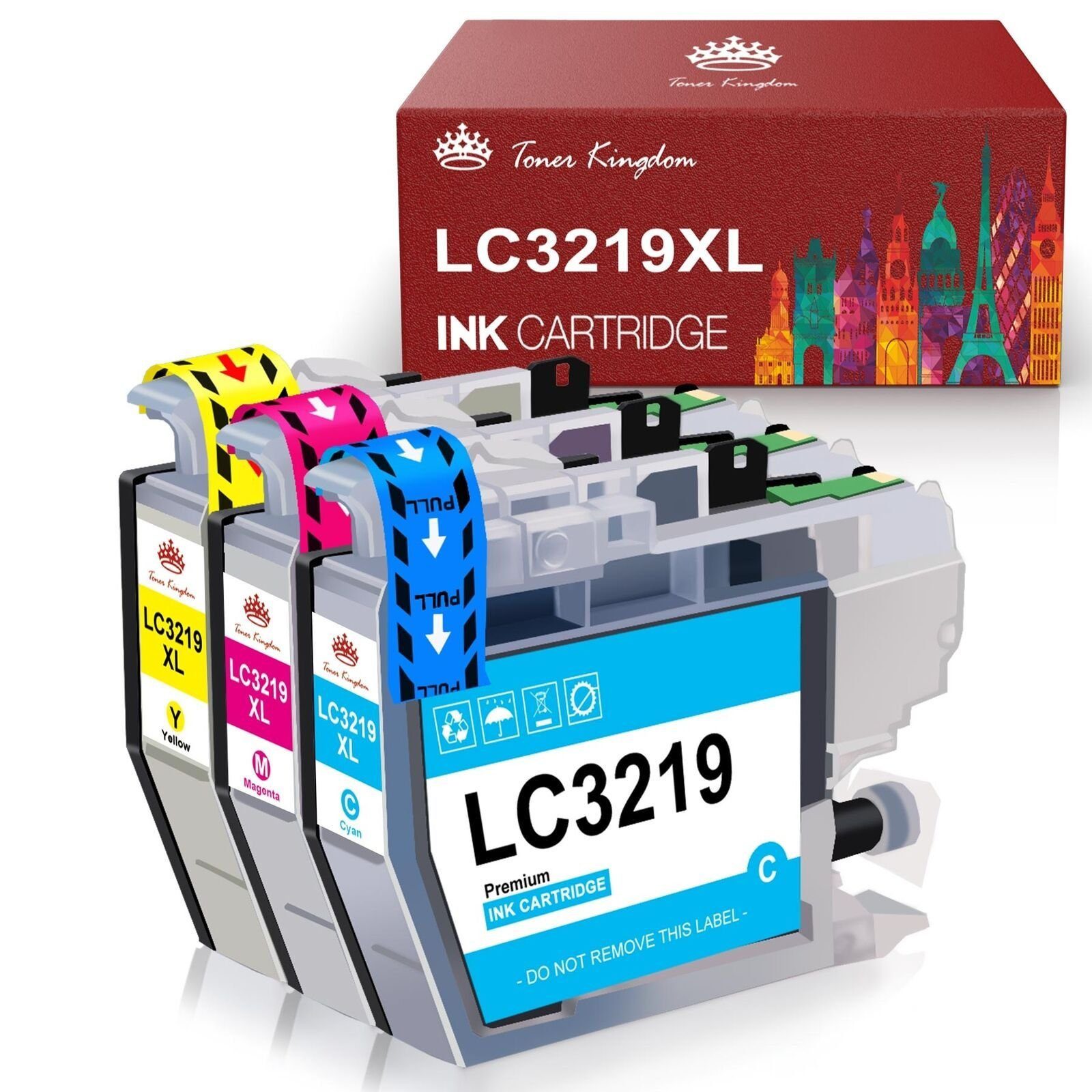 Toner Kingdom LC3219XL Ersatz für Brother LC3217 XL LC 3219 XL Tintenpatrone (MFC-J5330DW MFC-J6530DW MFC-J6930DW MFC-J5335DW MFC-J5730DW MFC-J6935DW MFC-J5930DW Drucker, 1Gelb, 1Cyan, 1Magenta)