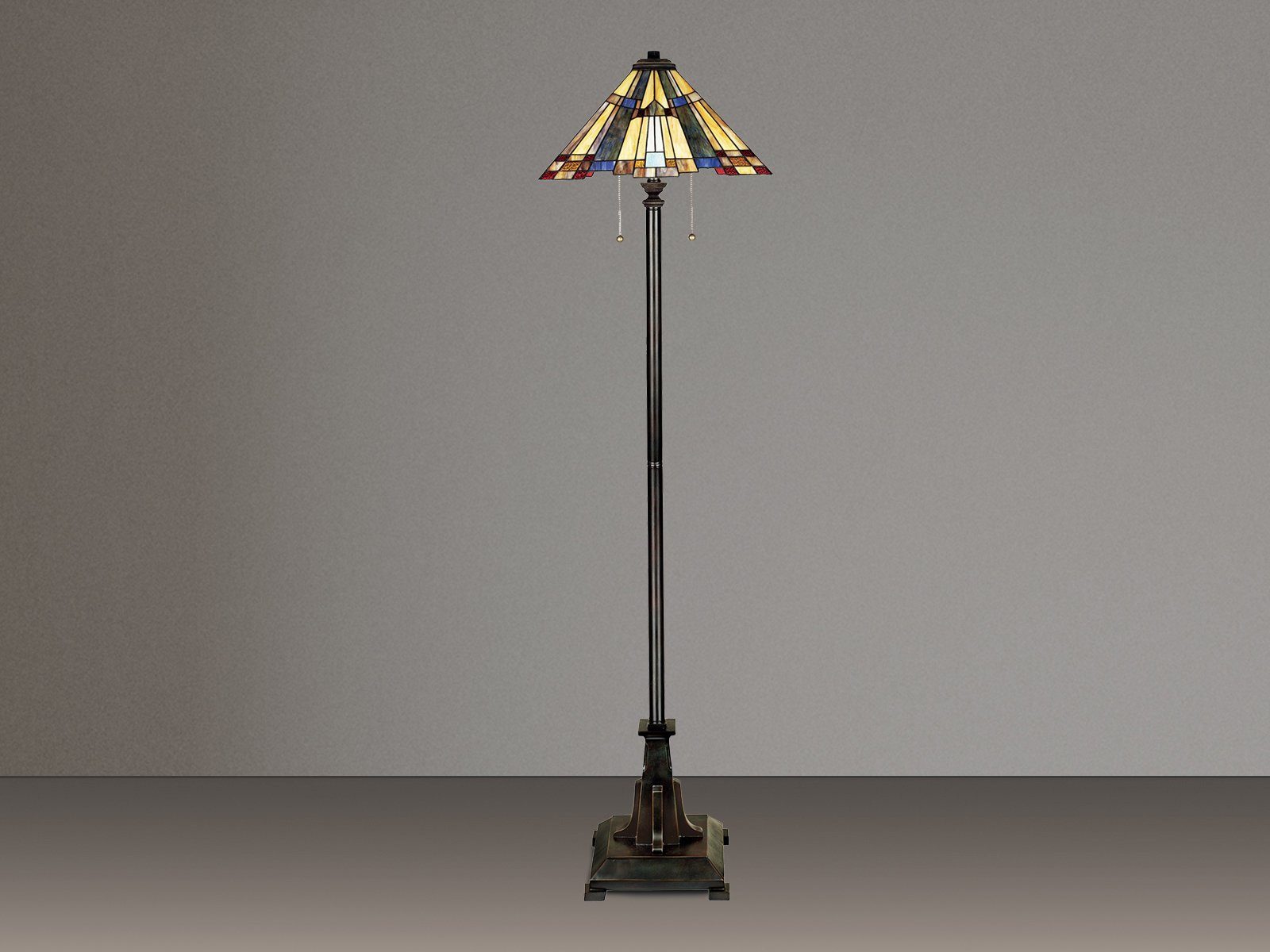 Vintage Glas-schirm dimmbar wechselbar, 158cm Stehlampe, ausgefallene LED bunt, Ecke Tiffany meineWunschleuchte Höhe warmweiß, LED