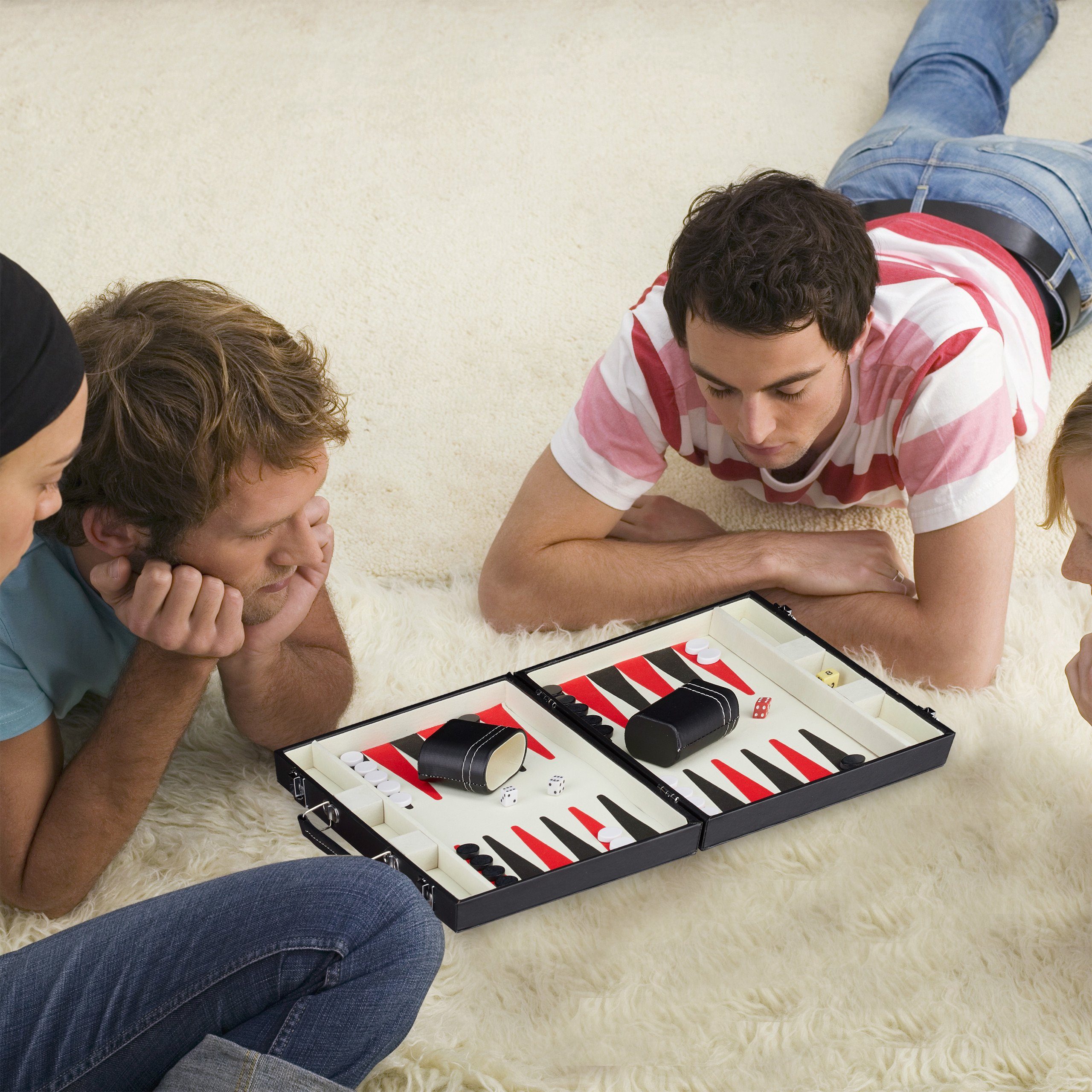 relaxdays Spielesammlung Backgammon Koffer