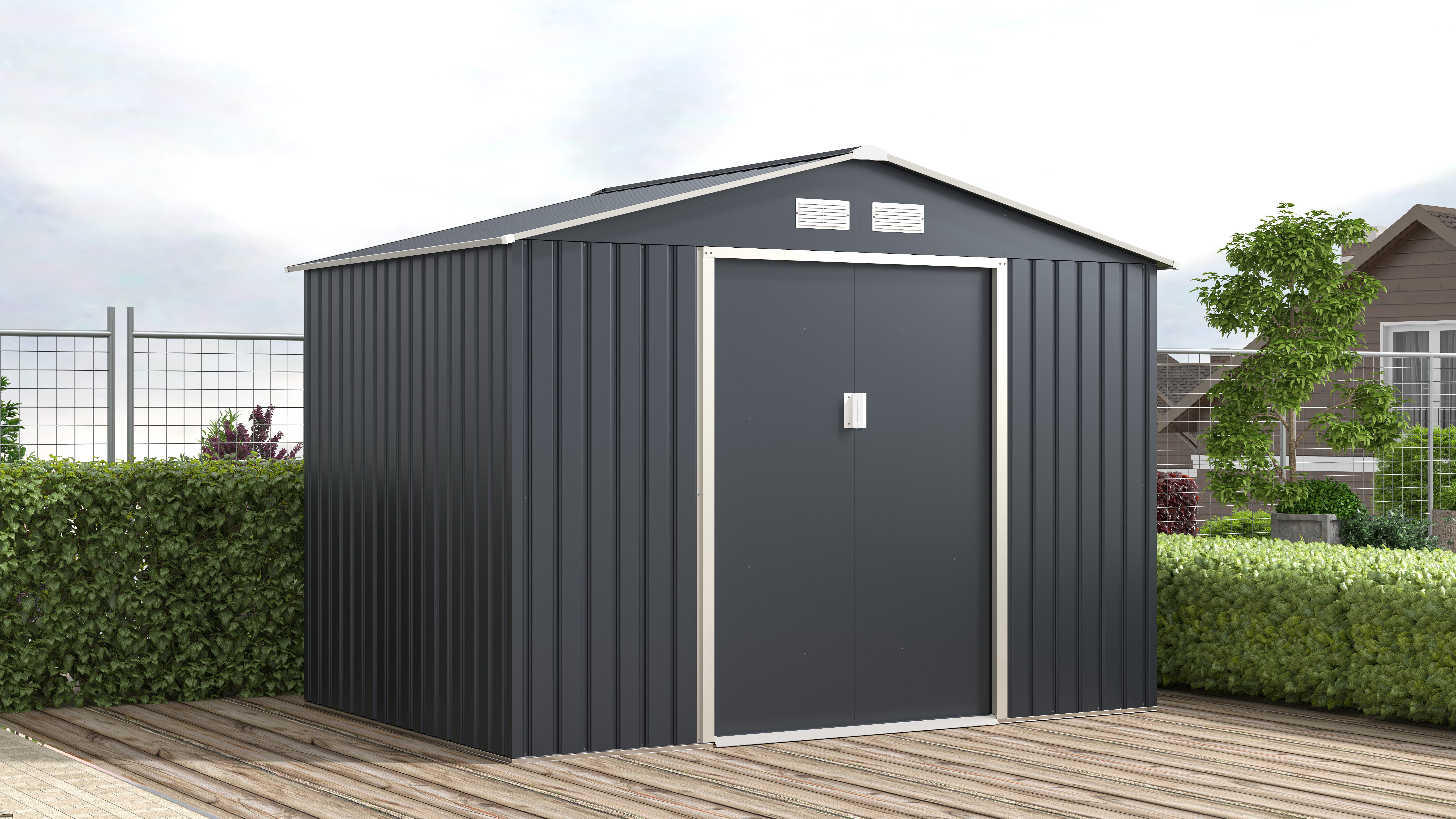 KONIFERA Gerätehaus Burgos Pro, BxT: 277x195 cm, wetterfest und langlebig, nahezu wartungsfrei