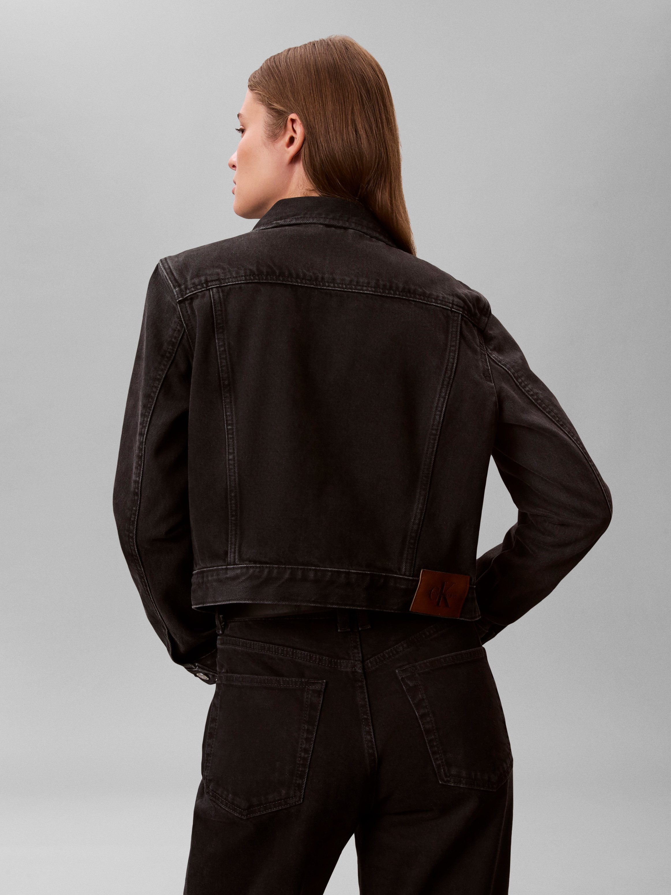 Calvin Klein Jeans Jeansjacke CROP 90S schmale, kurze Passform, used-washed