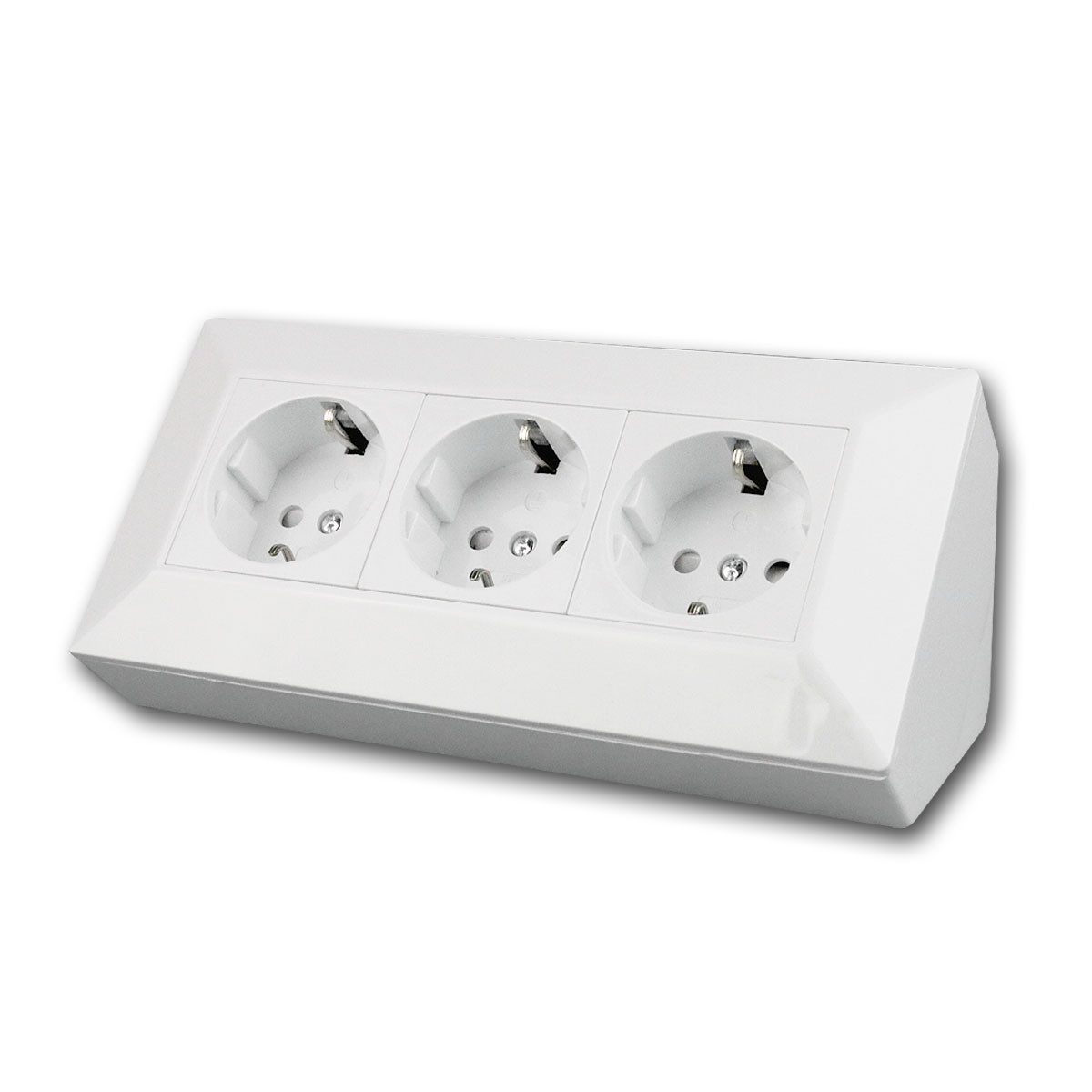 ChiliTec Aufputz-Steckdose DELPHI 3-fach Steckdosenblock, weiß 250V~/ 16A