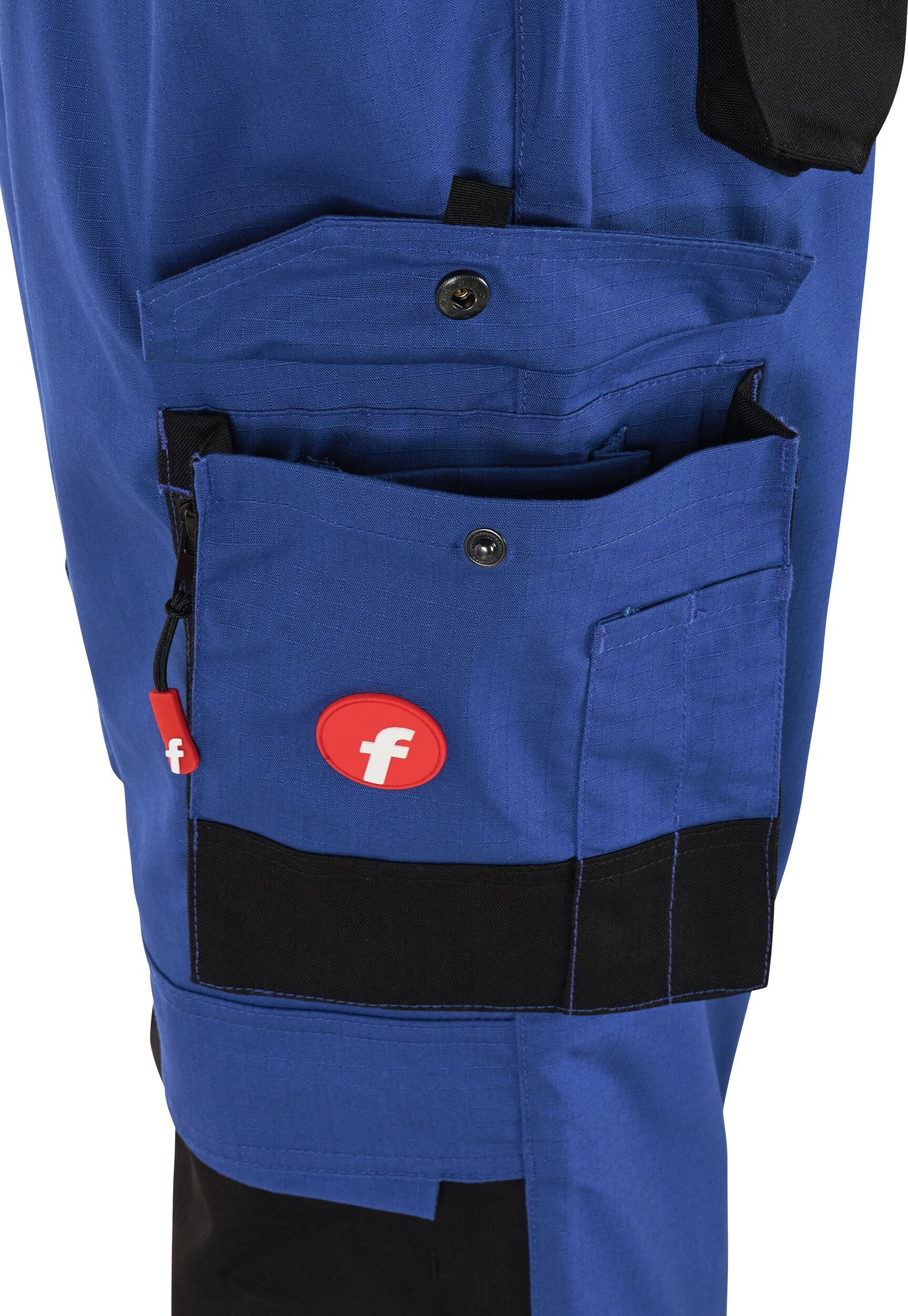 fortis Latzhose Damen Performance kornblau/schwarz