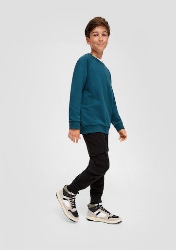 Elastische Sweatshirt am Rippbündchen besten Saum Junior Ton-in-Ton-Nähten, s.Oliver für Tragekomfort mit