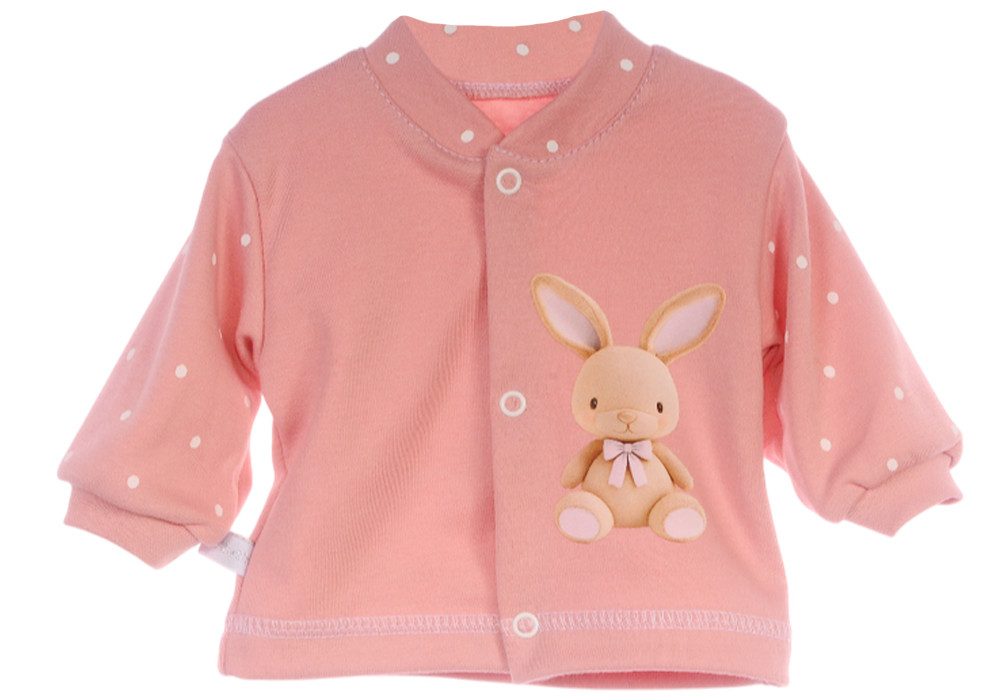 Strampler Baby Anzug Erstlingsausstattung Set in Puderrosa mit Hasen