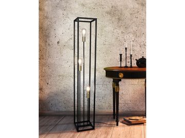 meineWunschleuchte LED Stehlampe, LED wechselbar, Warmweiß, ausgefallene moderne Industrial mehrflammig Schwarz Gold-en Höhe 153cm