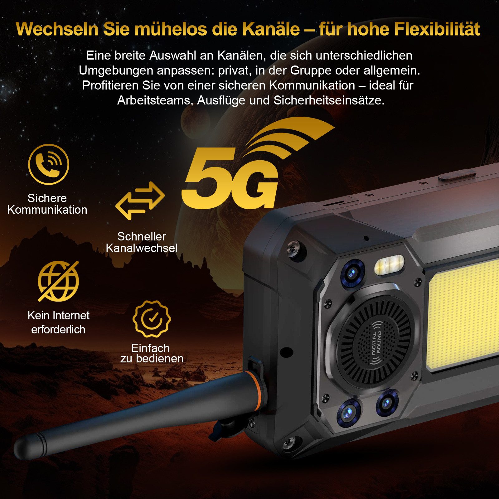 OUKITEL WP61 Plus 5G Robustes Walkie Talkie Outdoor Smartphone (17,27 cm/6.8 Zoll, 512 GB Speicherplatz, 108 MP Kamera, 20000mAh, 6,8'' FHD+ Display, Android 16, IP68/IP69K) schwarz