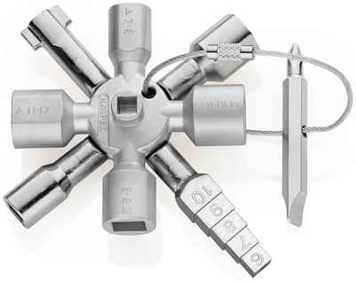 Knipex Schaltschrankschlüssel 00 11 01 TwinKey®, für gängige Schränke und Absperrsysteme, 92 mm