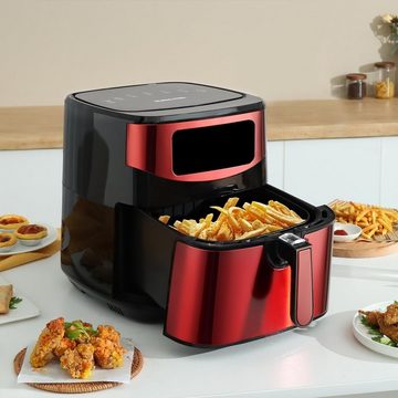 SWISS PRO+ Heißluftfritteuse XXL,Temperatuur: 50-200℃ - Friteuse ohne Öl mit Timer, 1800,00 W, Anwendungen großzügigem 10-Liter-Fassungsvermögen.Leicht zu reinigen