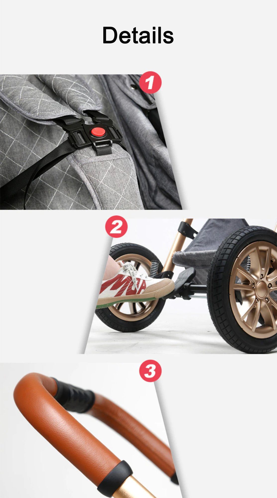 Windeltasche, in 3 Zubehörset Babyschale 1 Baby inkl. Buggy Kombi-Kinderwagen Moskitonetz TPFLiving Kinderwagen Schokolade Regenschutz Babywanne