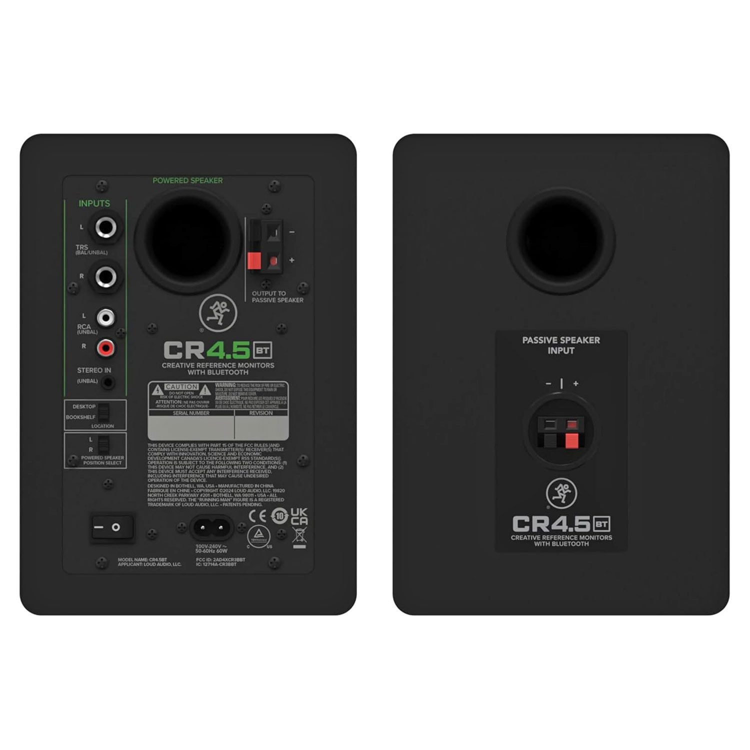 MACKIE Mackie Studio-Monitore CR4.5BT mit 2x Klinkenkabel Bluetooth-Lautsprecher (Bluetooth, 50 W, Klangregler zur Anpassung des Sounds)