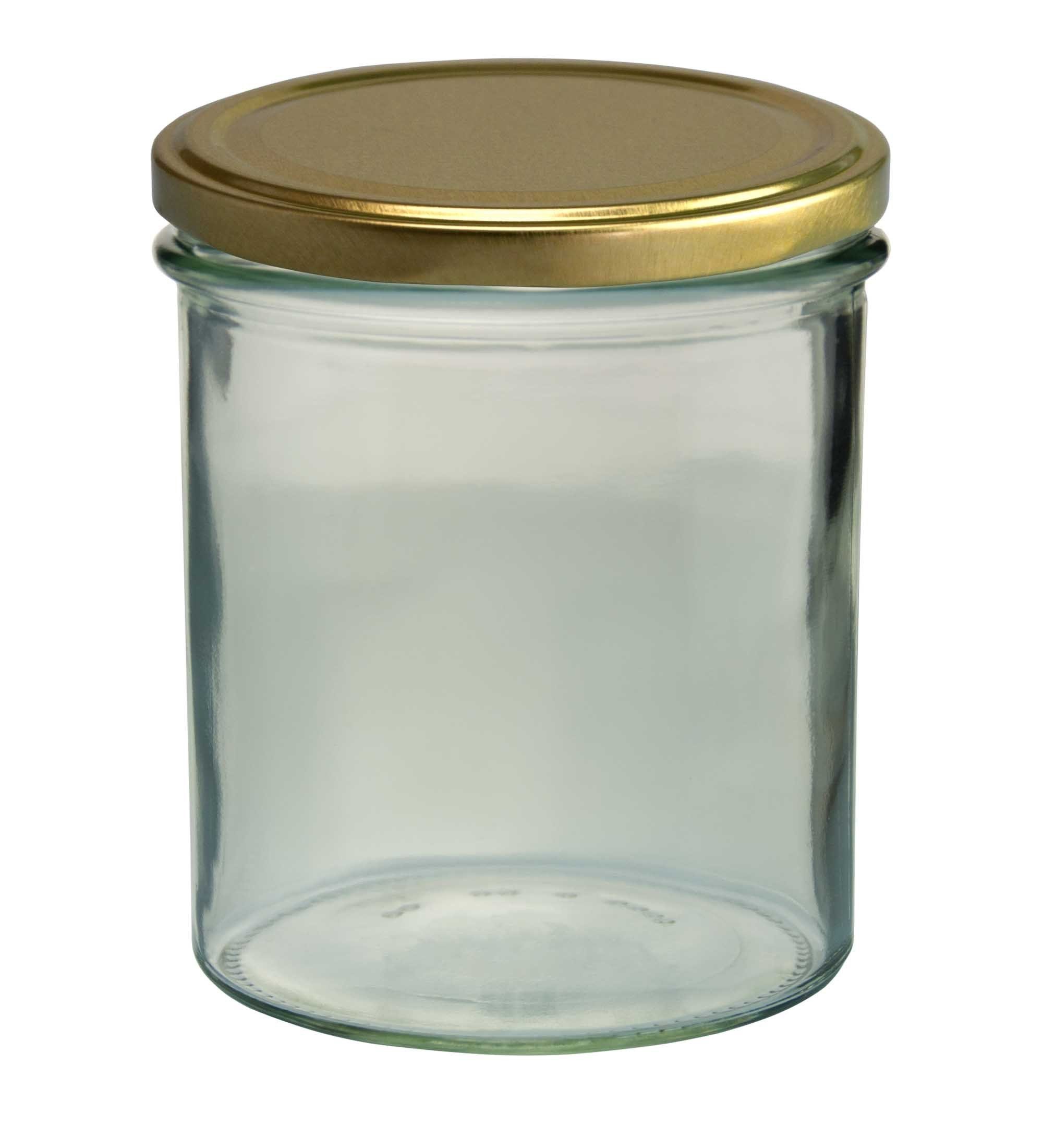 Marmeladenglas ml 82 Set Glas MamboCat Einmachglas Deckel, Sturzglas 350 goldener 24er To