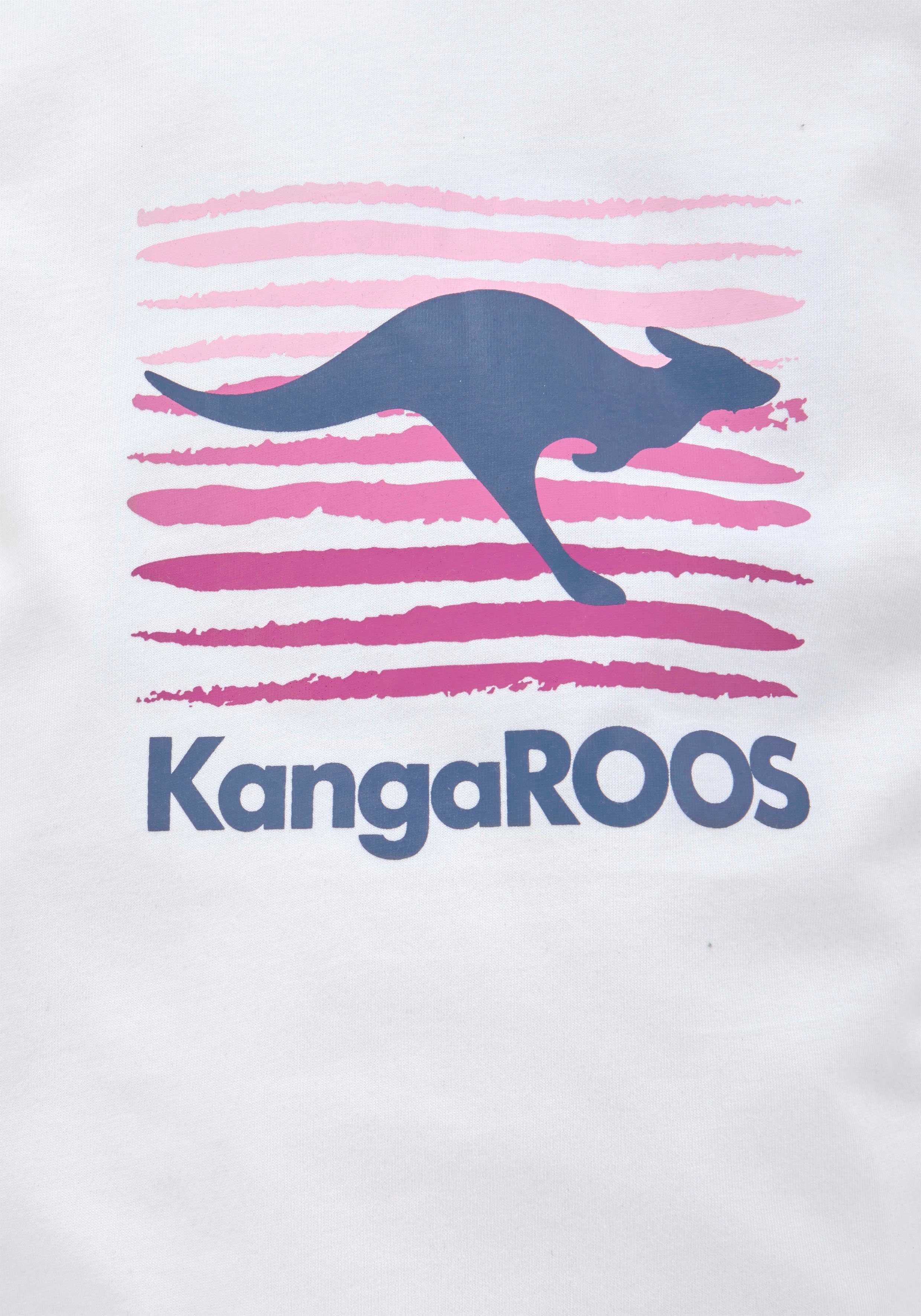 KangaROOS T-Shirt Kurzarm, taillierter Schnitt, mit Logodruck, Rundhalsausschnitt