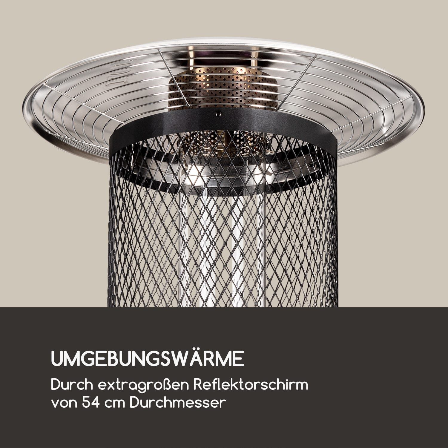 elektrische Gas Gasheizgerät Goldflame Heater, Terrassenstrahler 11200 terrassenheizstrahler W, Schwarz Outdoor blumfeldt