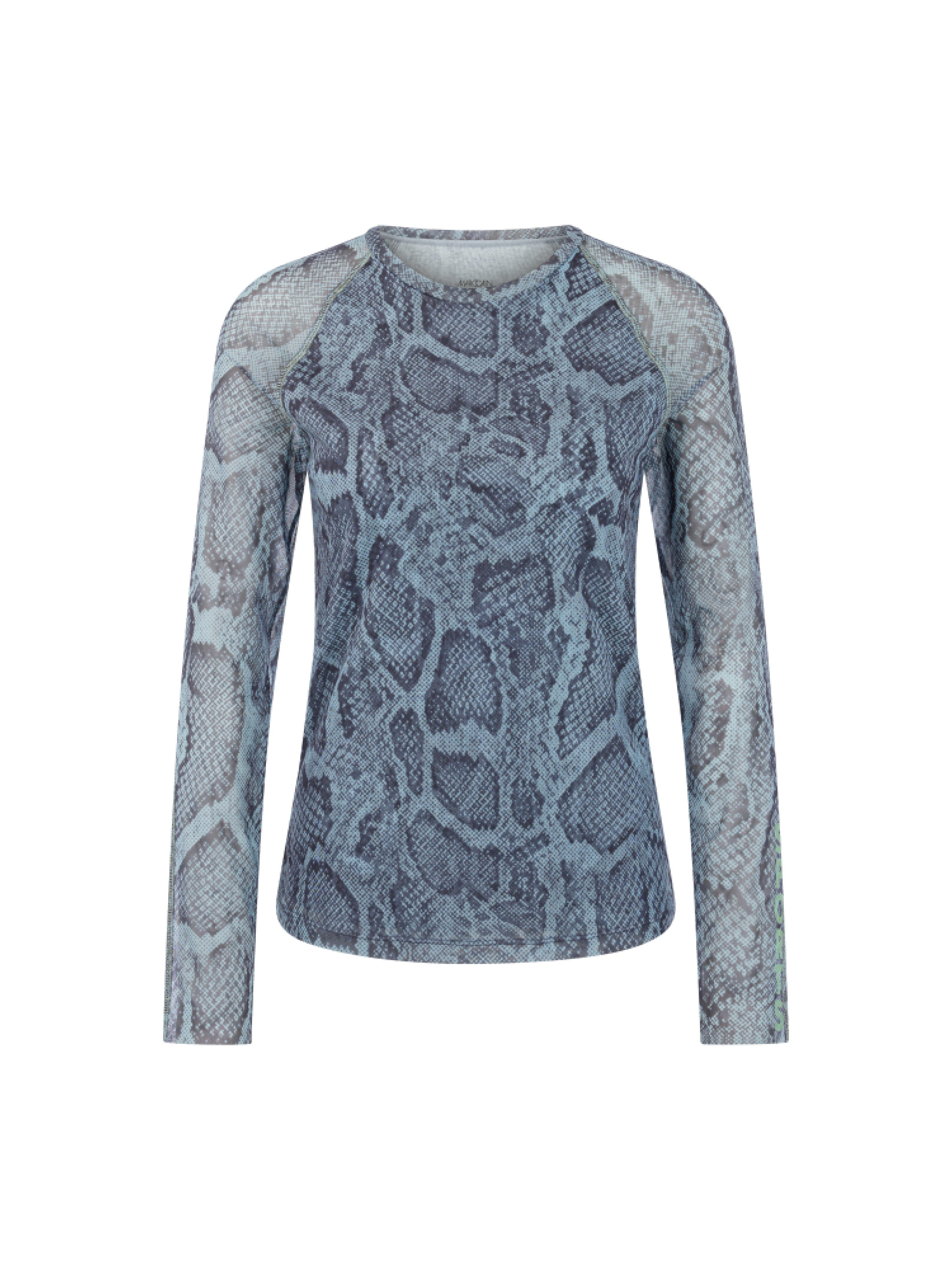 Marc Cain Langarmshirt Urban Haze Premium Damenmode Mesh-Shirt mit Animal Print – Bild 4 von 5